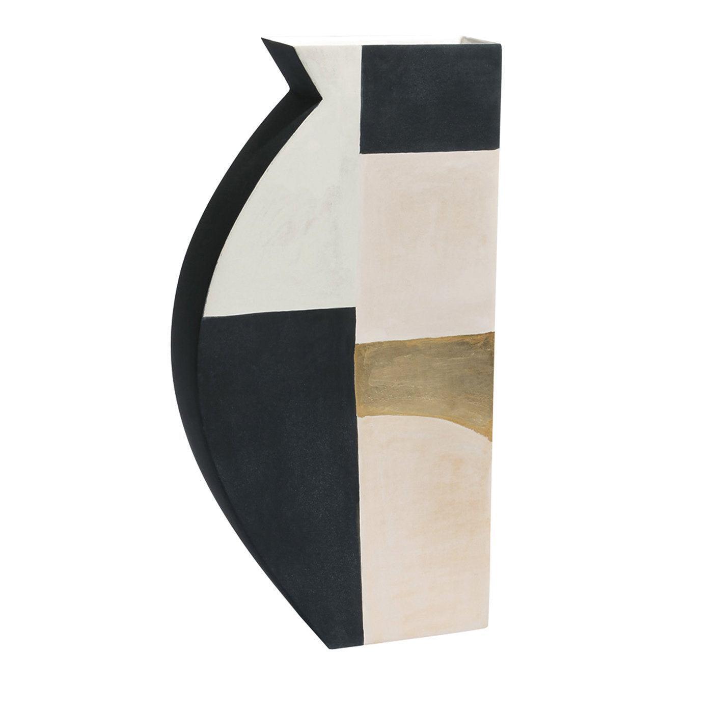 Medium Pacay Abstrakte Vase mit Blattgold - Hauptansicht