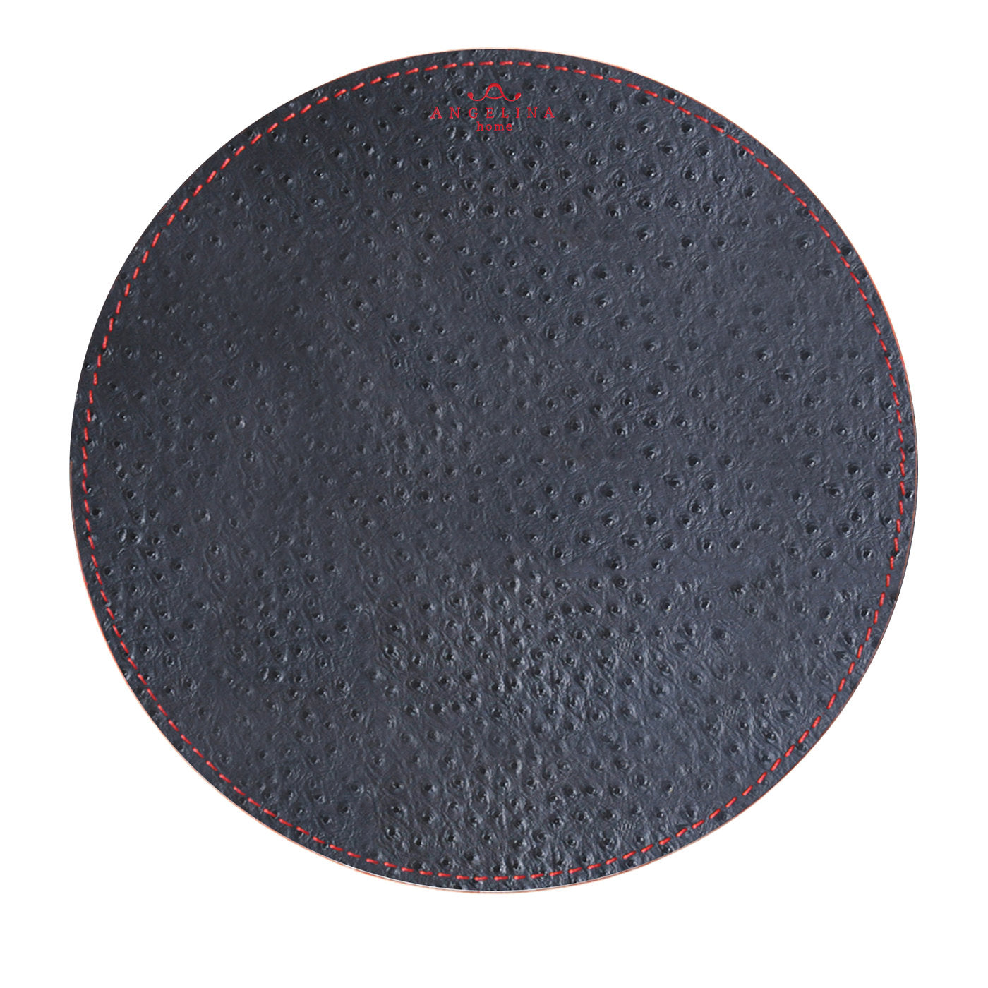 Kenya Small Set of 2 Round Black Leather Placemats - Alternative view 2