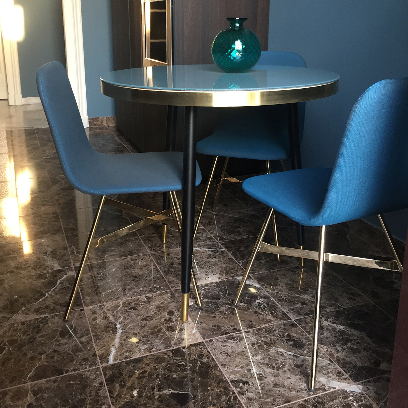 Tria Simple Gold Topiz Azur Blue Chair - Alternative view 4
