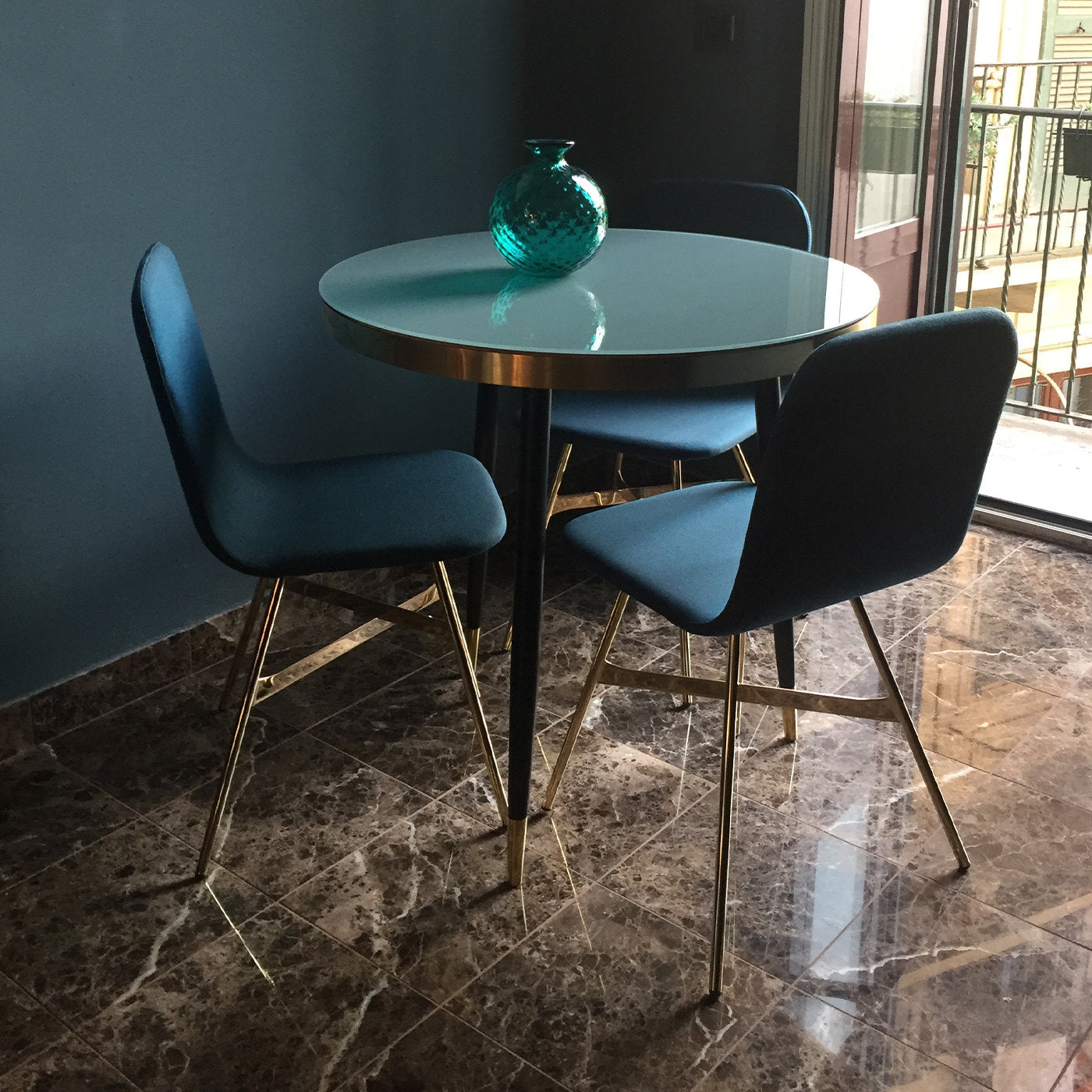 Tria Simple Gold Topiz Azur Blue Chair - Alternative view 5