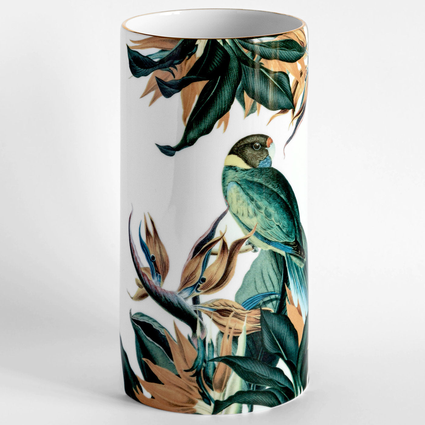 Animalia Porcelain Cylindrical Vase With Parot - Alternative view 1