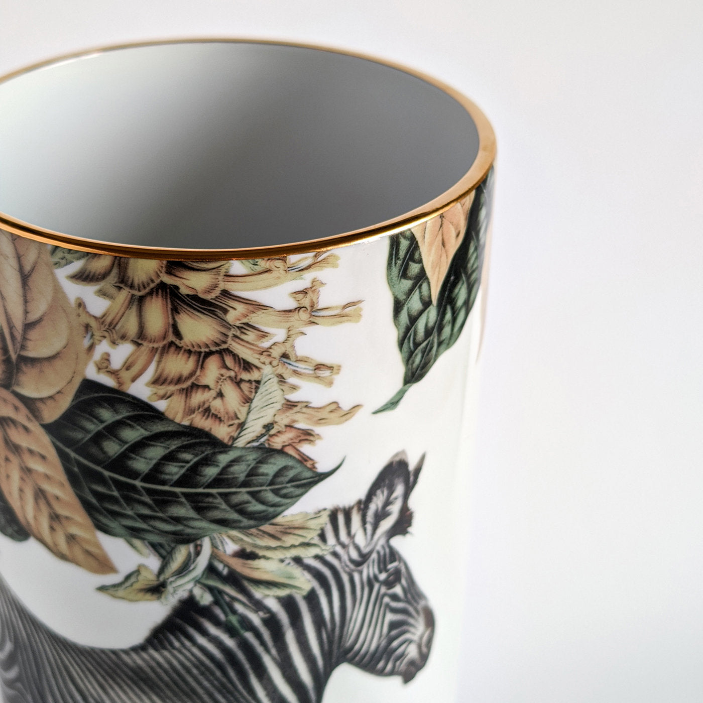 Animalia Porzellan Zylindrische Vase mit Zebra - Alternative Ansicht 3