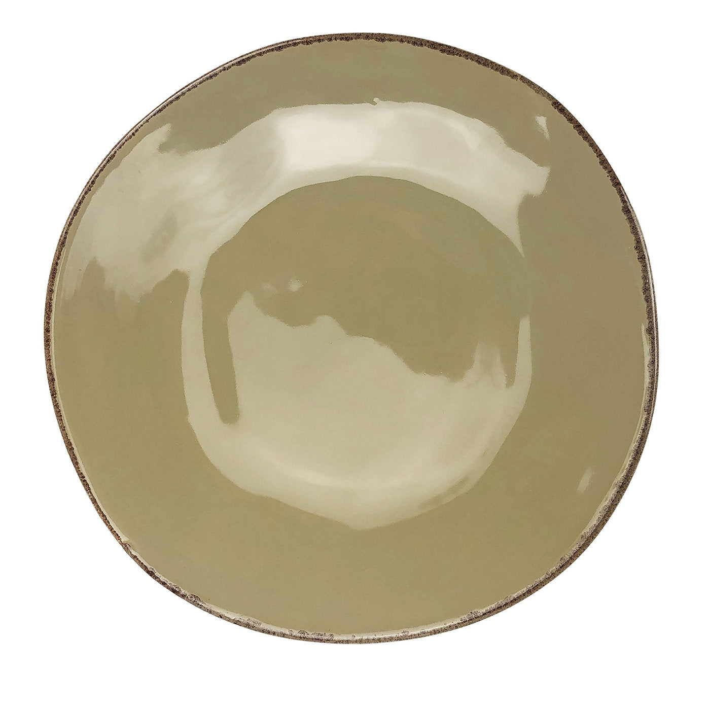 Materia Set of 6 Round Taupe Charger Plates  - Main view