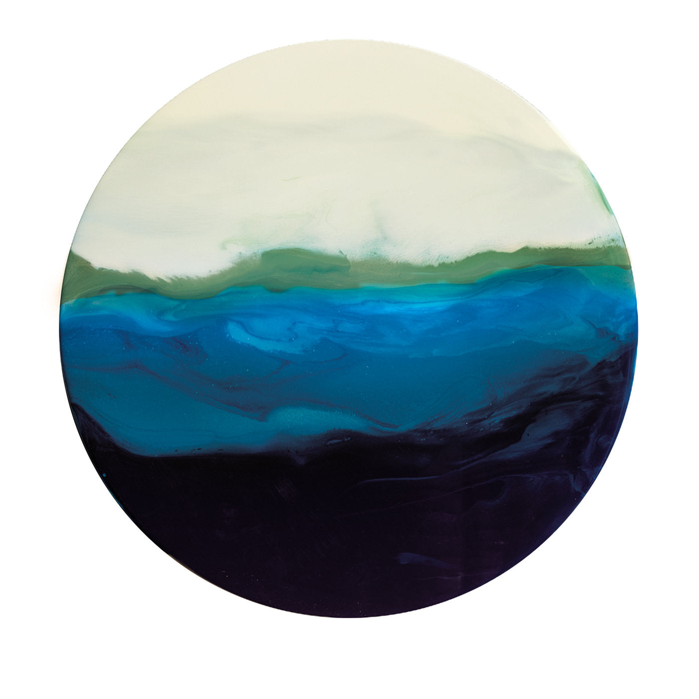 TABLE D'APPOINT BLEUE EN VERRE D'ART - Vue alternative 1