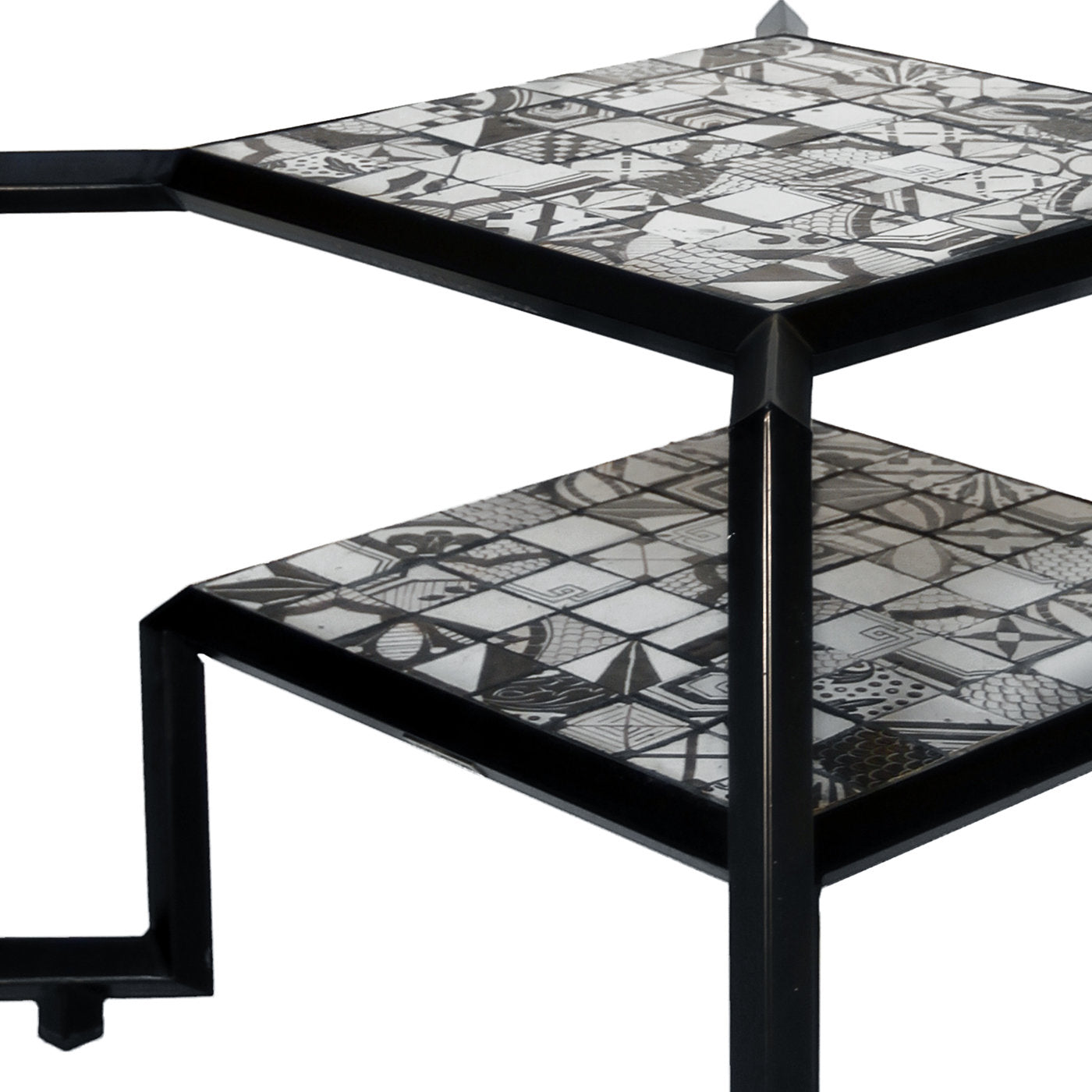 Black and White Spider Mosaic Tile Table - Alternative view 1