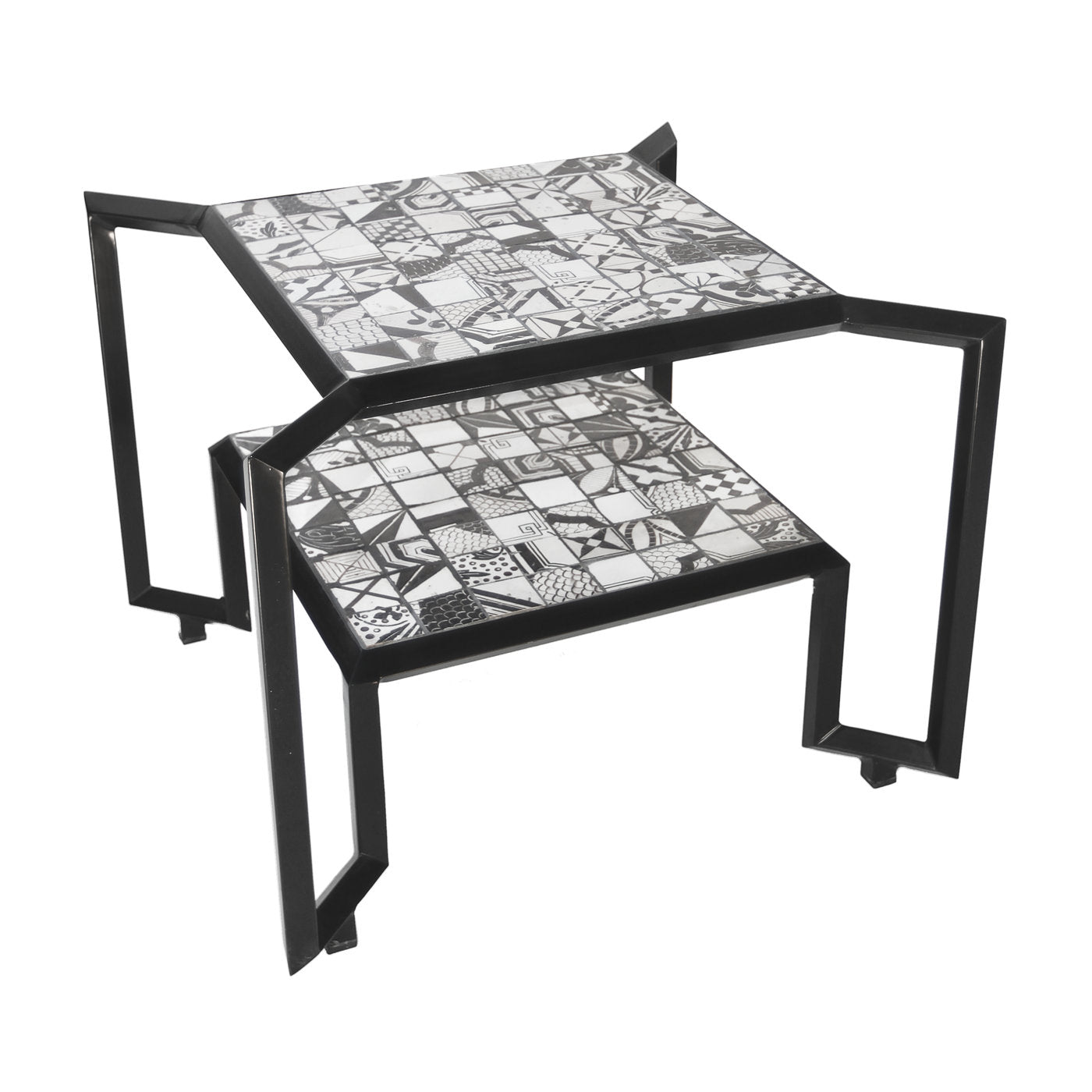 Black and White Spider Mosaic Tile Table - Alternative view 2