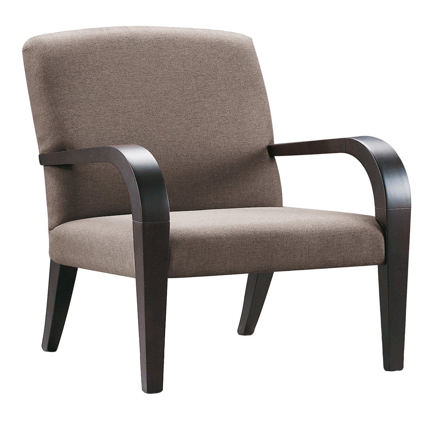 Brown Tulipwood Armchair with Curved Armrests - Main view