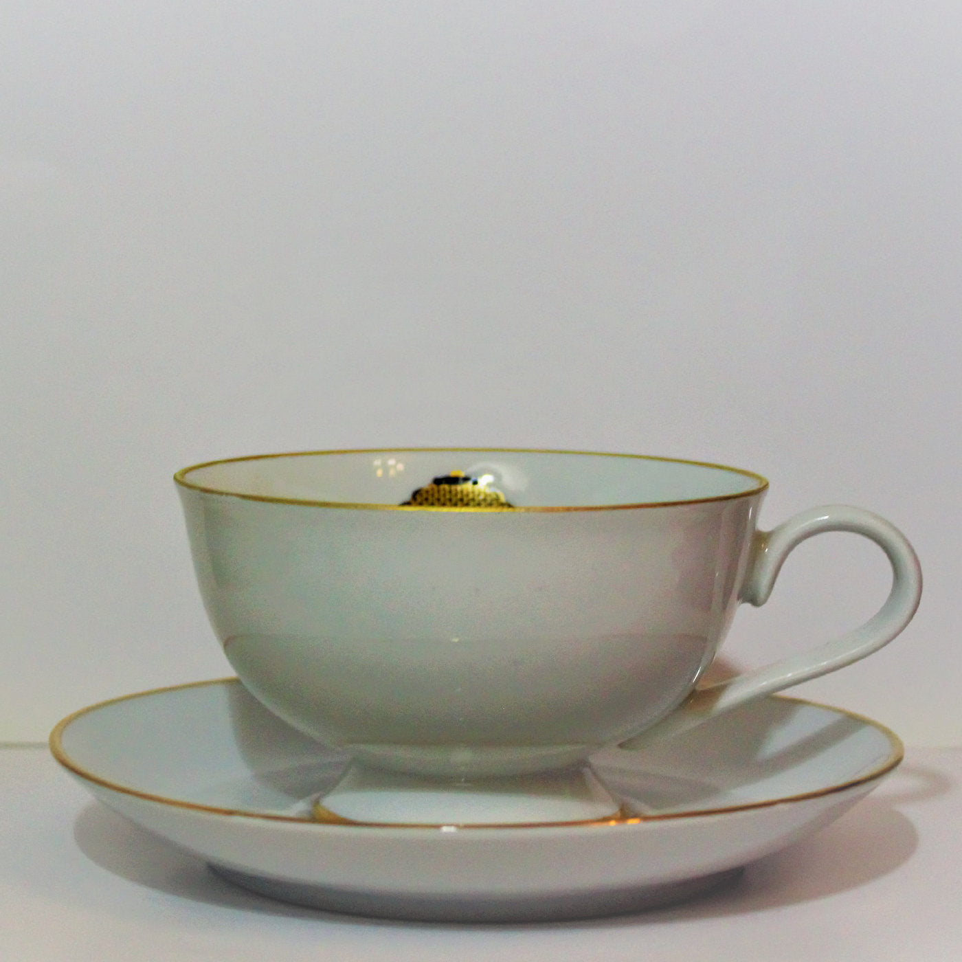 UOVO Yellow Tea Cup with saucer - Set of 4 - Alternative view 2