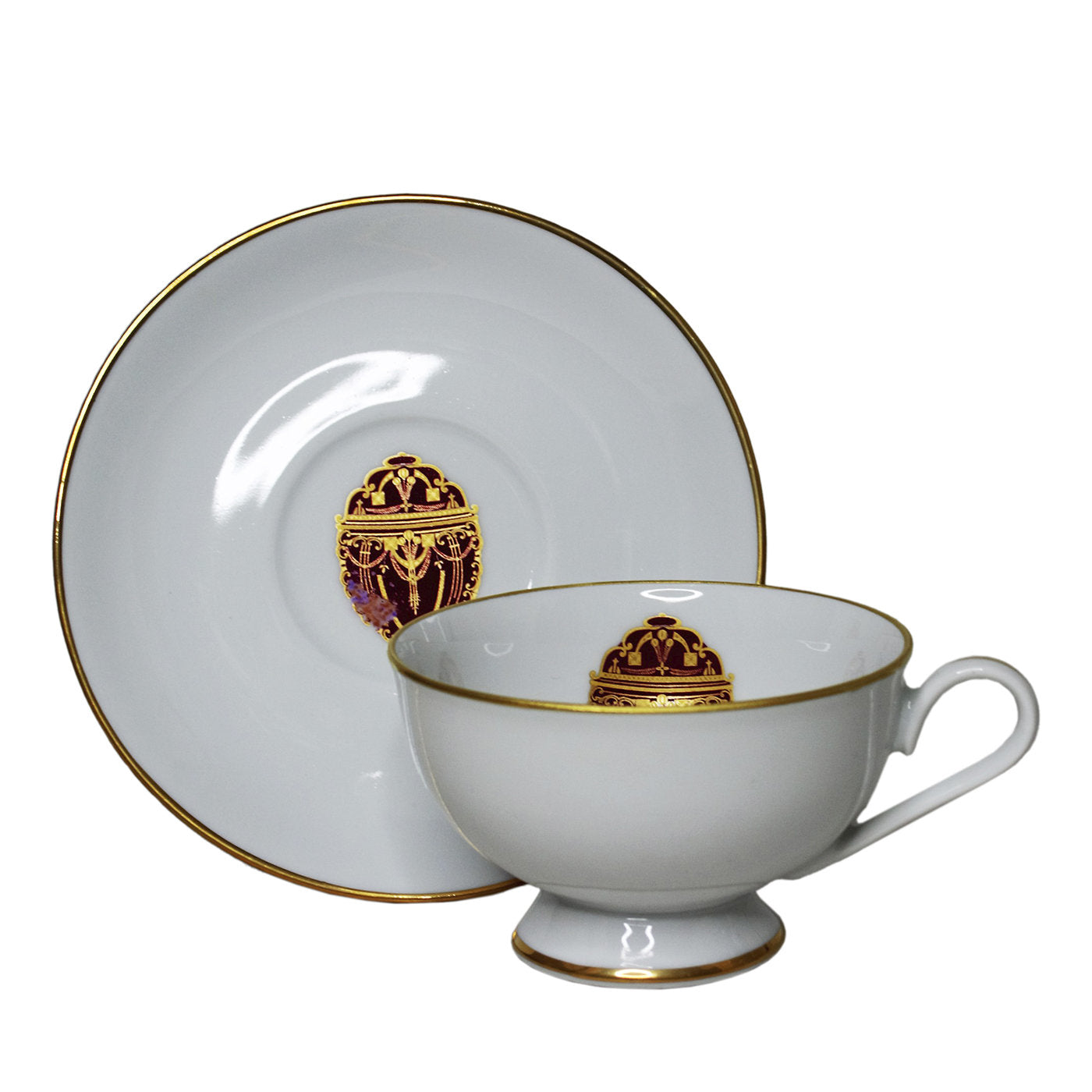UOVO Bordeaux Taza de té con platillo - Set de 4 - Vista principal