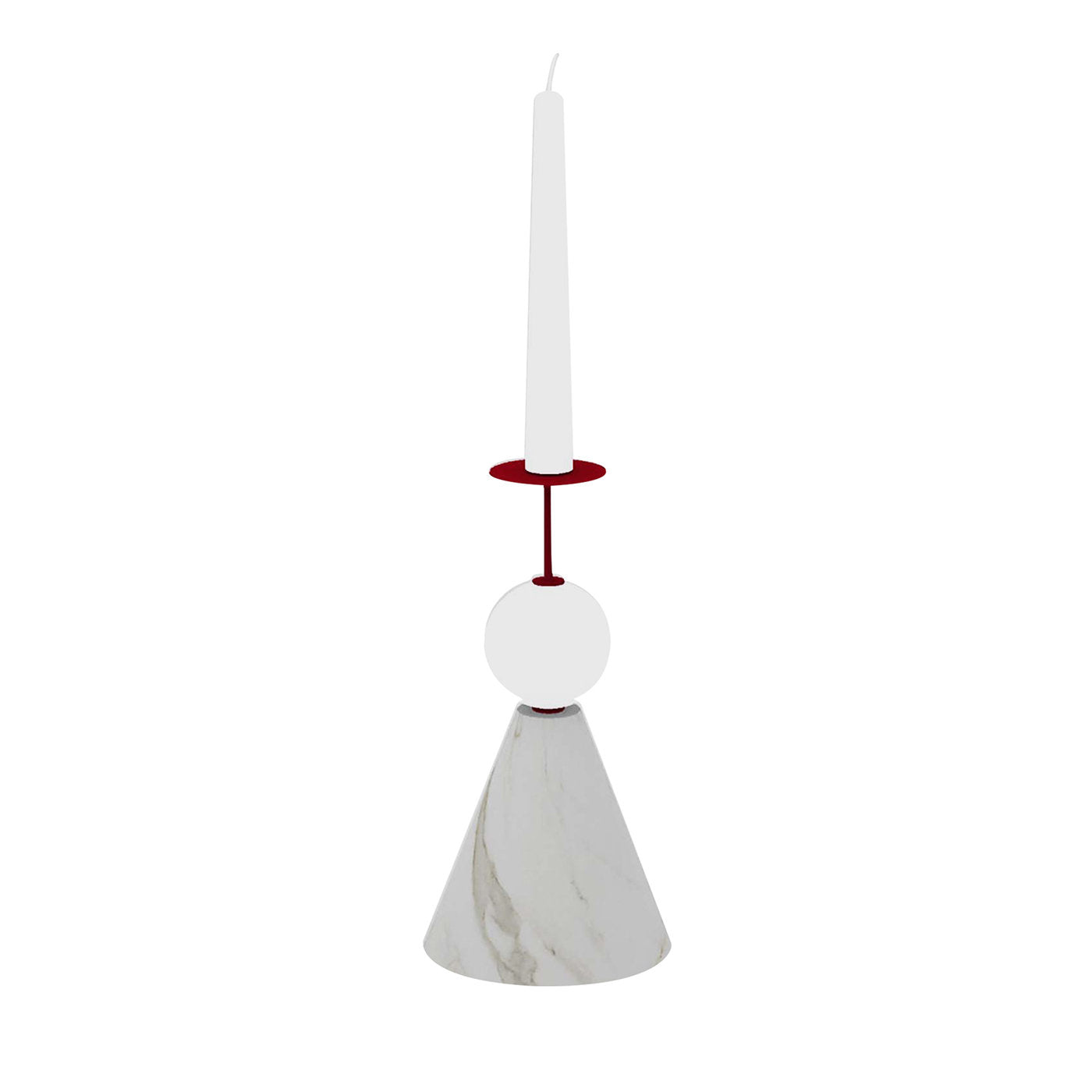 Raccontami Weiß Carrara, Rot und Weiß Kerzenständer - Hauptansicht