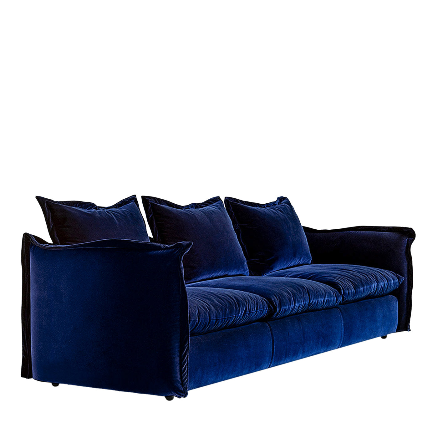 Mitternachtsblaues Strick-Sofa von Enrico Cesana - Hauptansicht