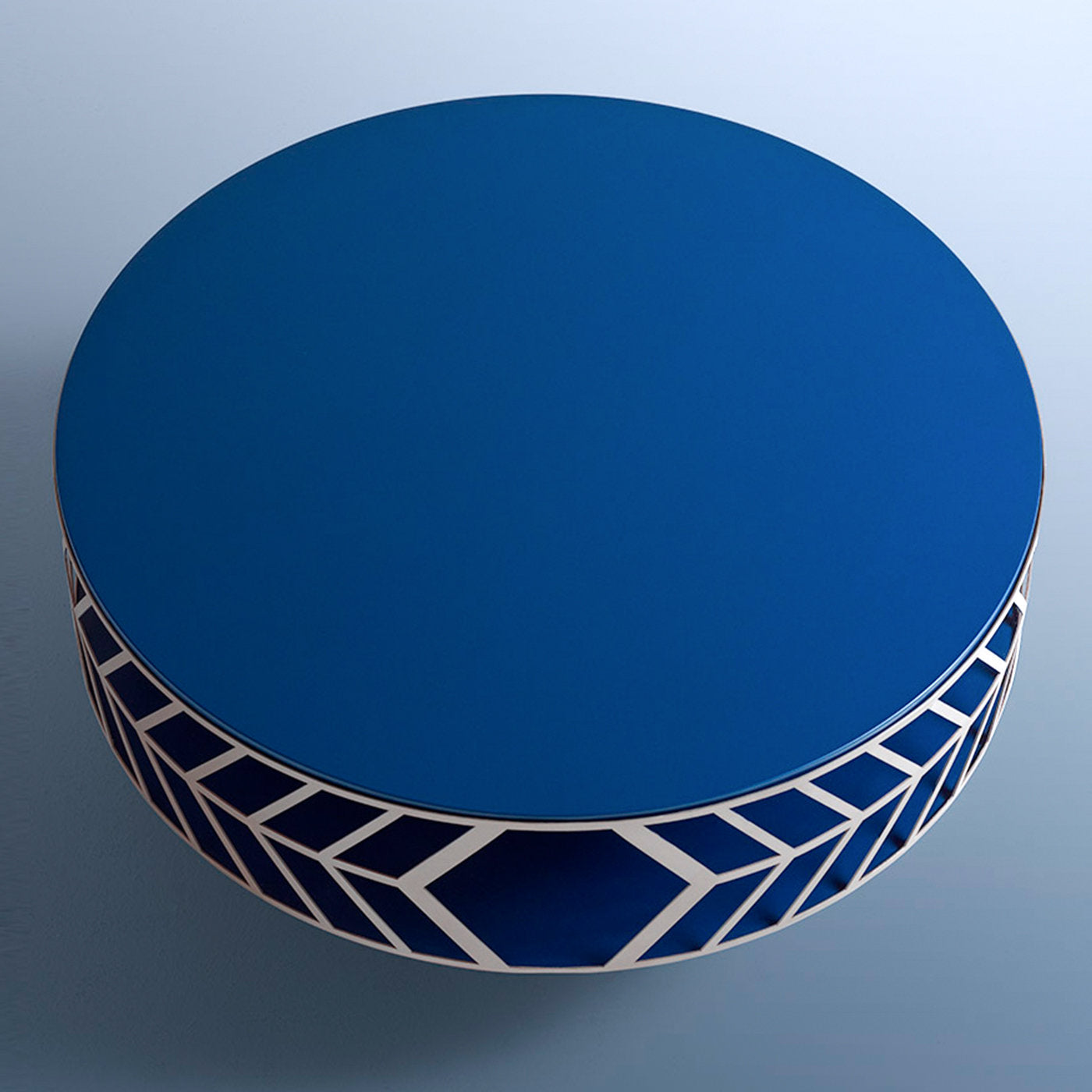 Table basse ronde bleue Lok par Elena Salmistraro - Vue alternative 1