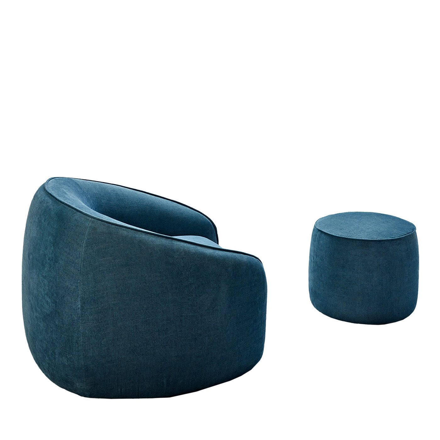 Baloo Ensemble fauteuil et pouf bleu par Radice &amp; Orlandini - Vue principale