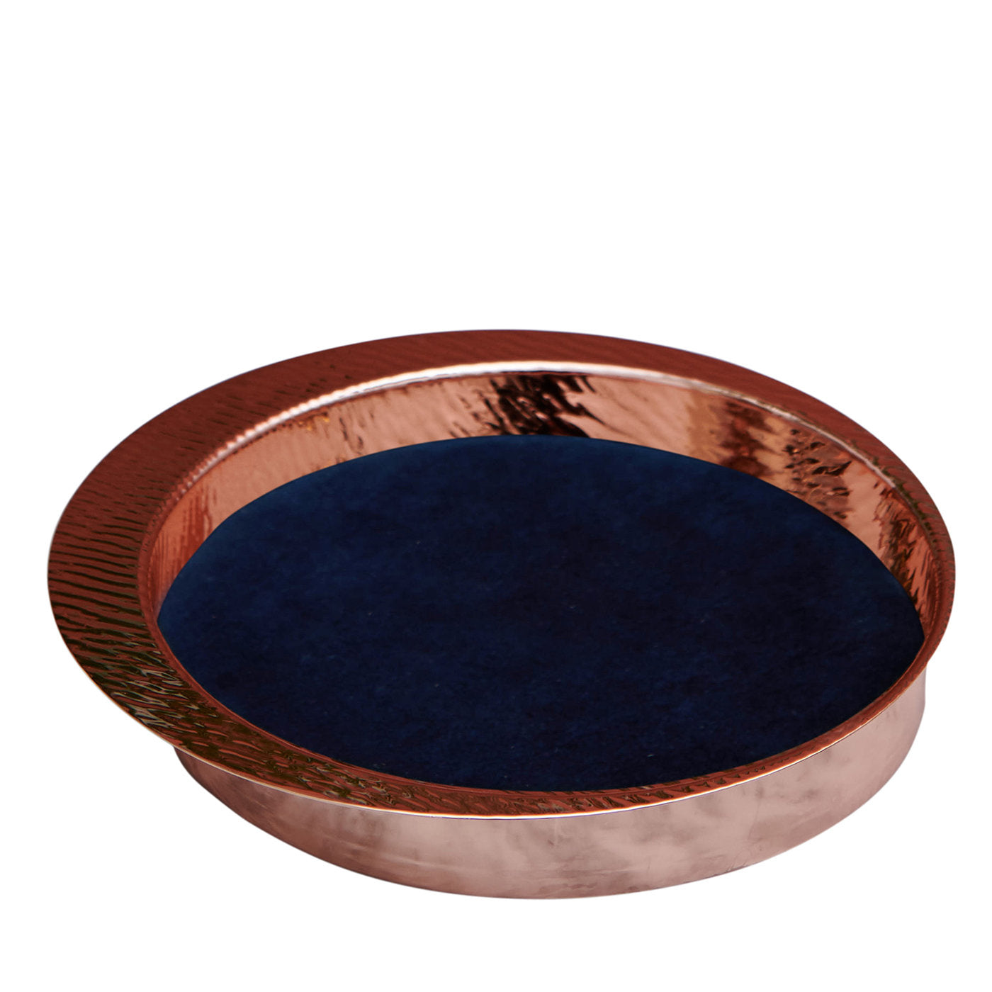 Firenze Round Copper and Blue Empty Pocket Tray - Main view