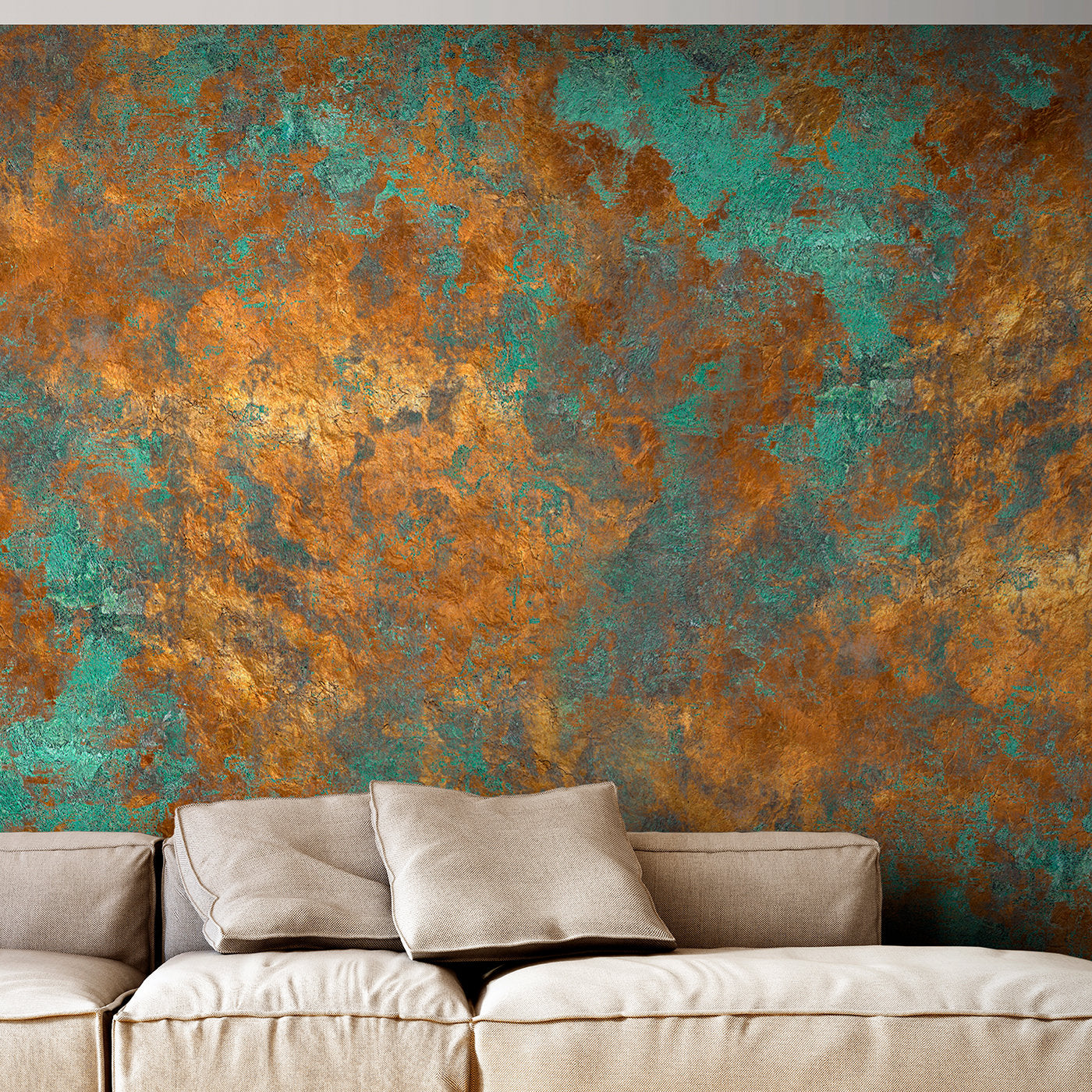 Bronze Abstract Textured Wallpaper - Alternative view 1