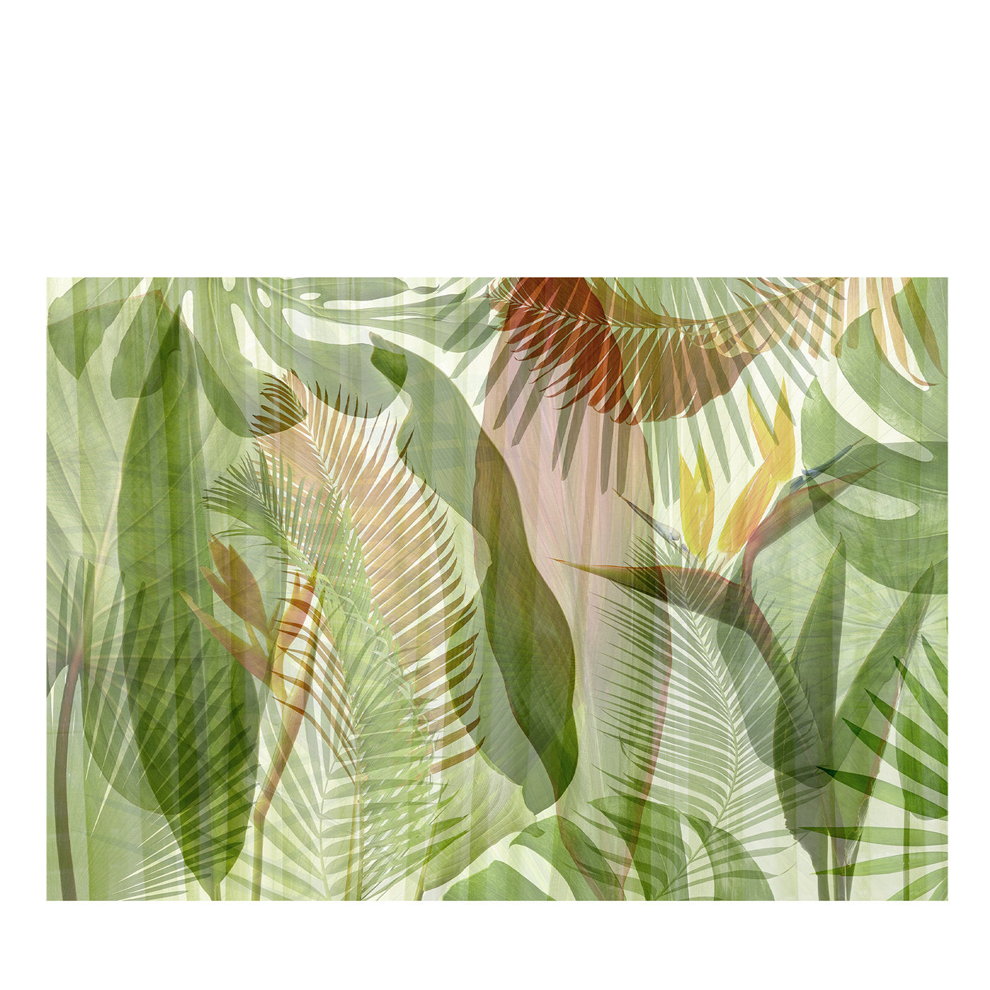 Papel pintado con textura de hojas verdes - Vista principal