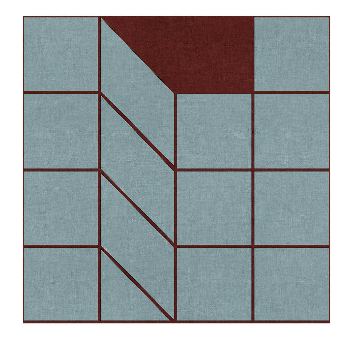 Manifesto grafico di Terzo Piano Quadra Brick su Teal - Vista principale
