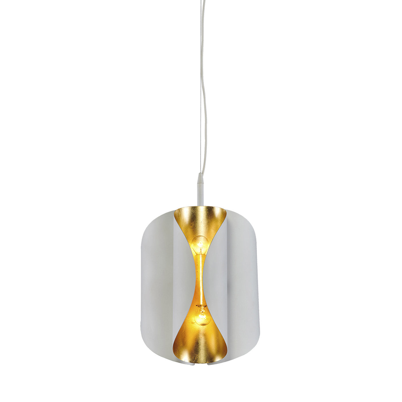 4000/S6 6-Light White and Gold Pendant Lamp - Main view