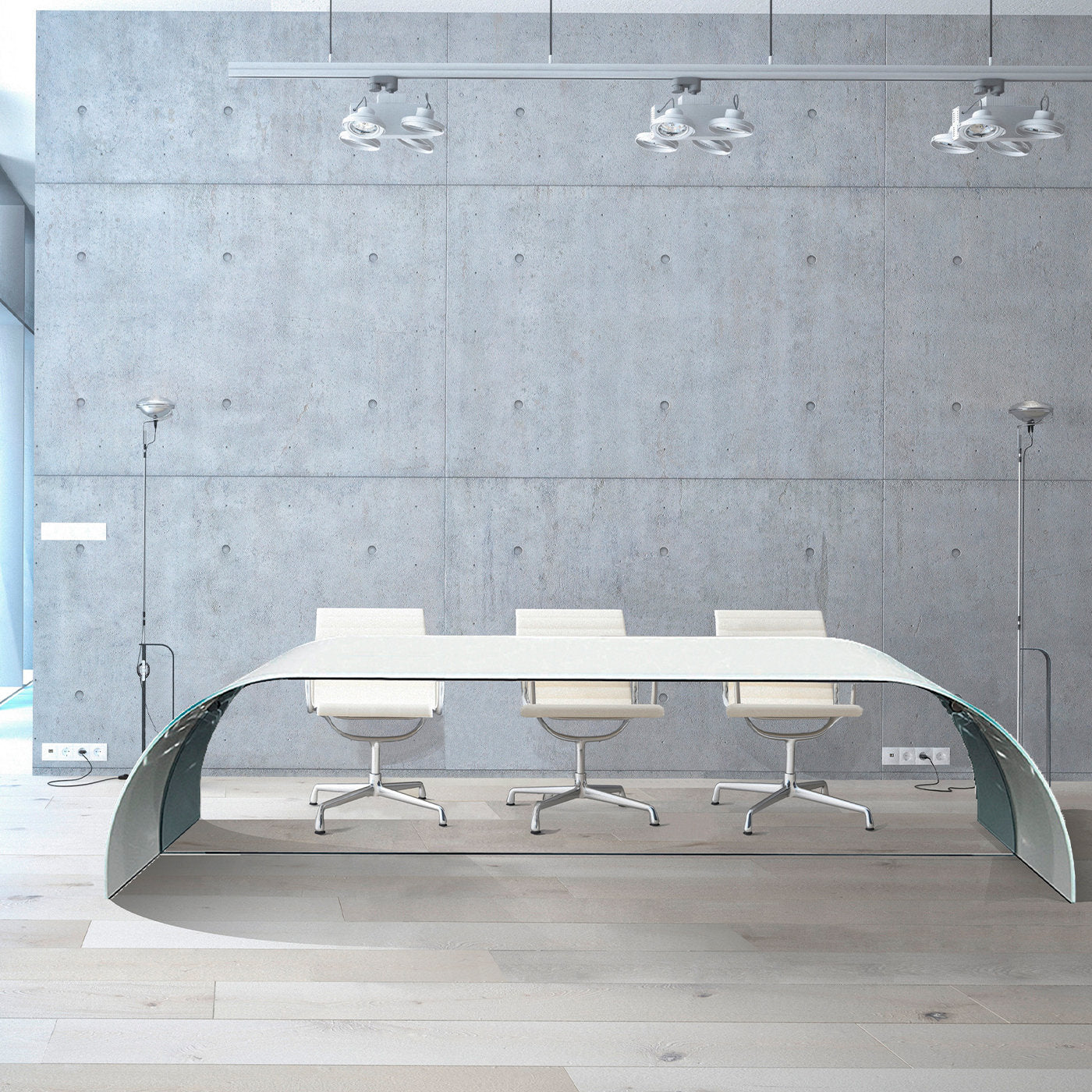Nastro White Glass Table by Daniele Merini - Alternative view 1