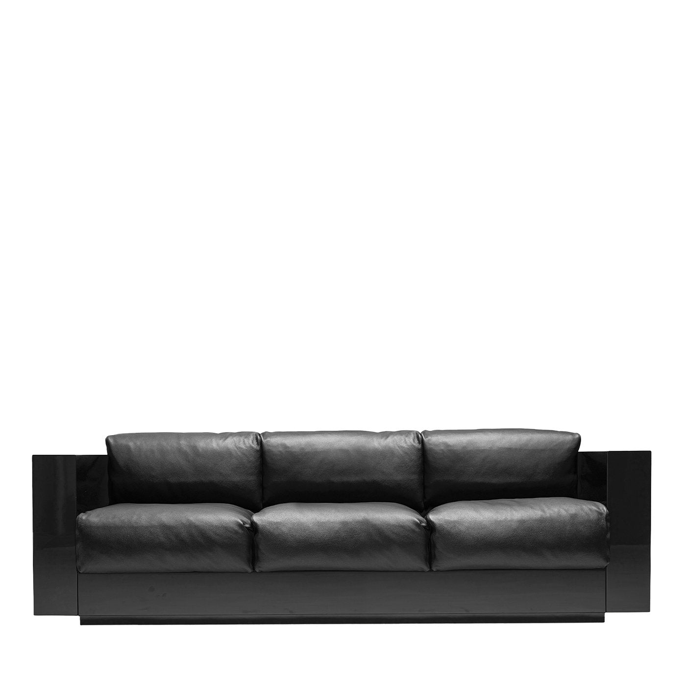 Sofá negro de 3 plazas Saratoga de Lella y Massimo Vignelli - Vista principal