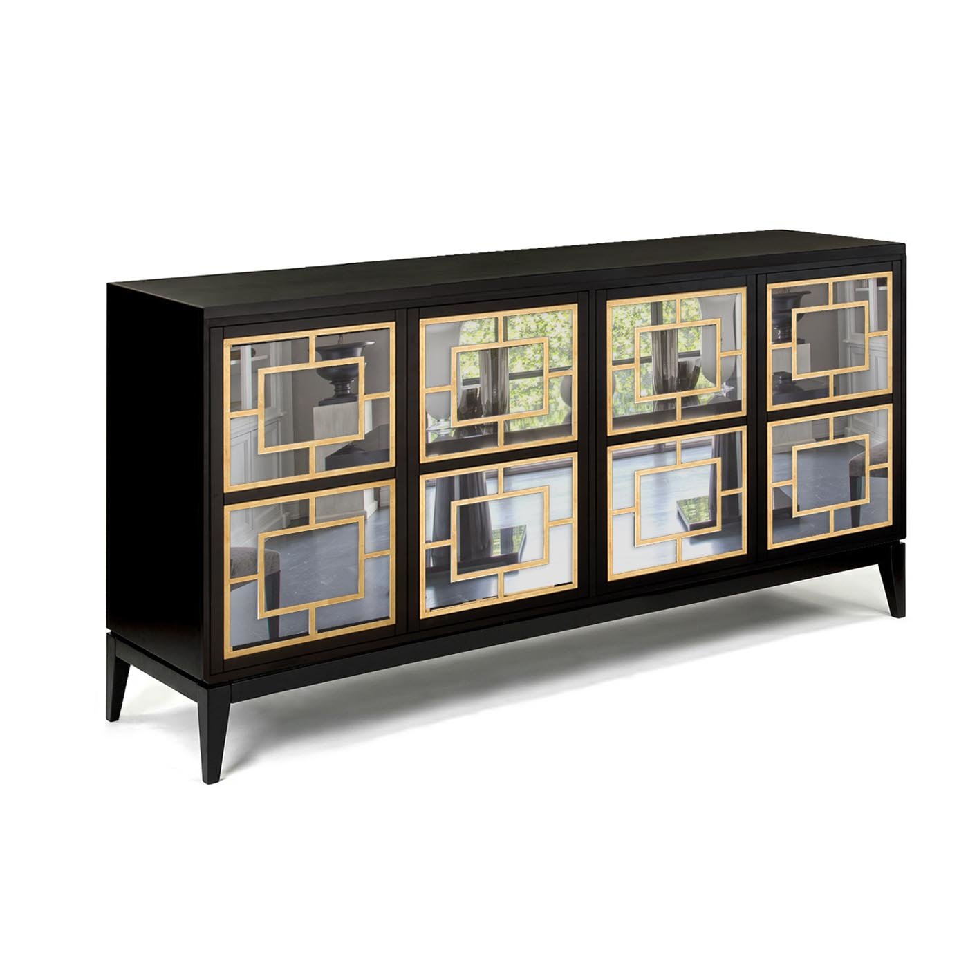 Zoe Sideboard with Mirror Decorations with Tapered Legs - Alternative view 1