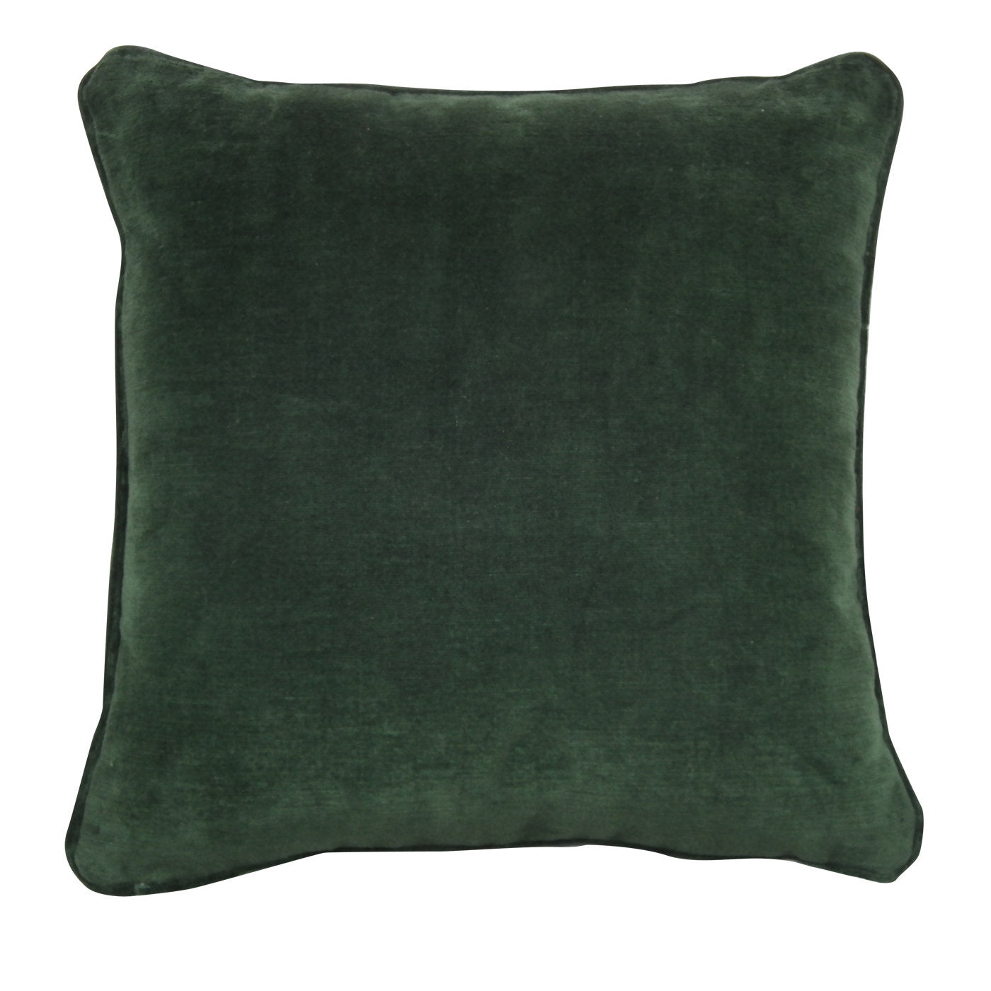 Dark Green Linen Velvet Carré Cushion - Main view