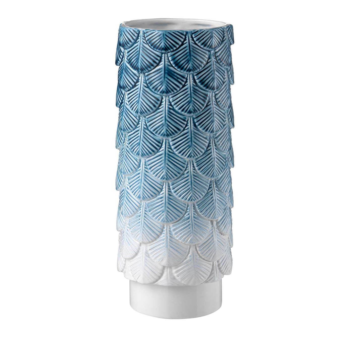 Vase à plumage blanc et bleu - Vue principale