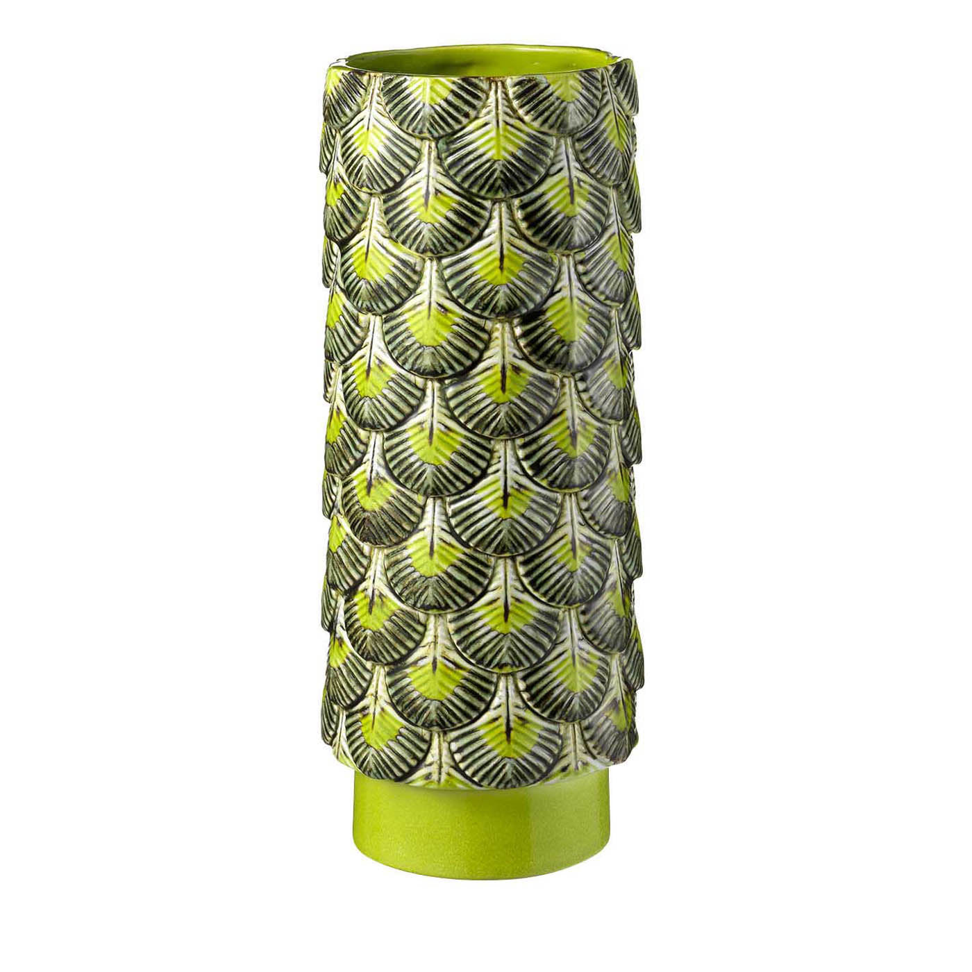 Vase mit grünem Federkleid - Hauptansicht