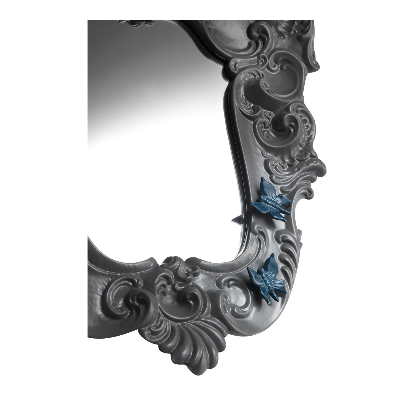 Grey Baroque Style Butterfly Mirror - Alternative view 1