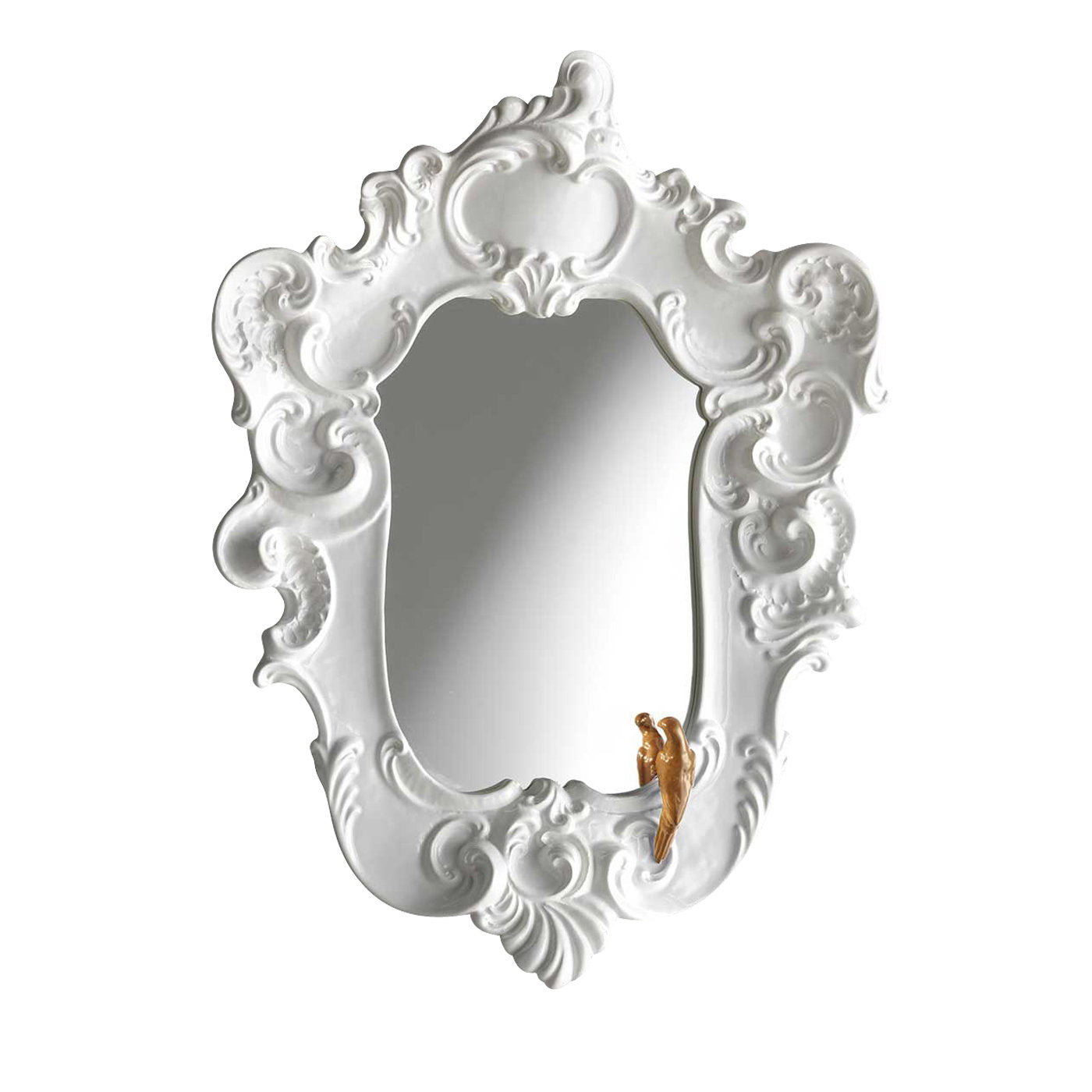 Espejo de loro blanco de estilo barroco - Vista principal