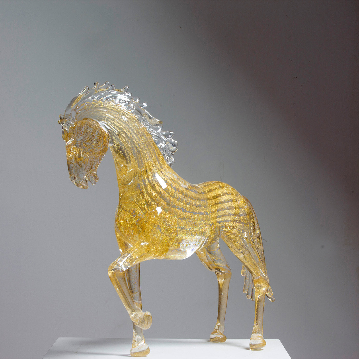 Small Gold Glass Prancing Horse - Alternative view 1