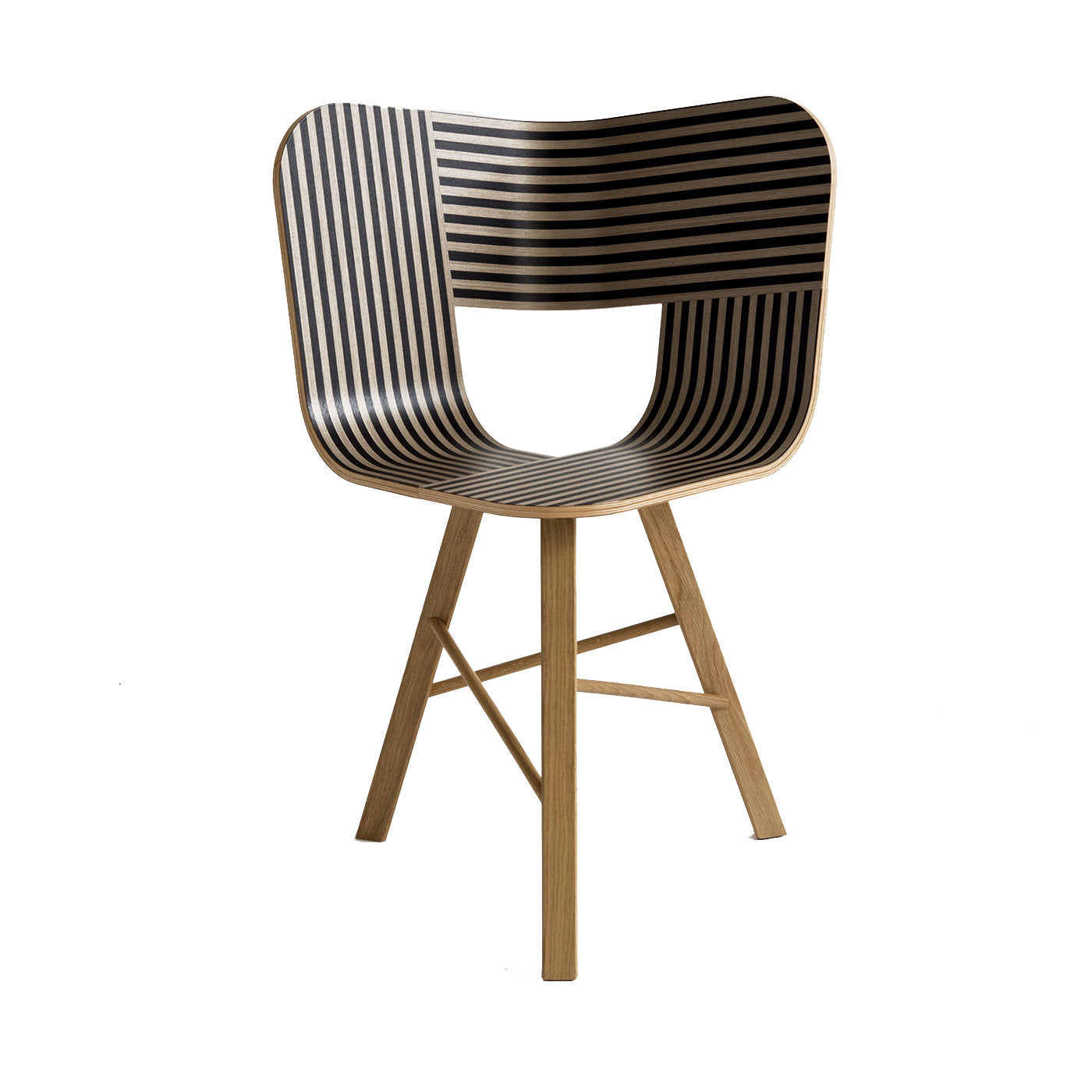 Tria Wood Chair in Ivory and Black - Main view