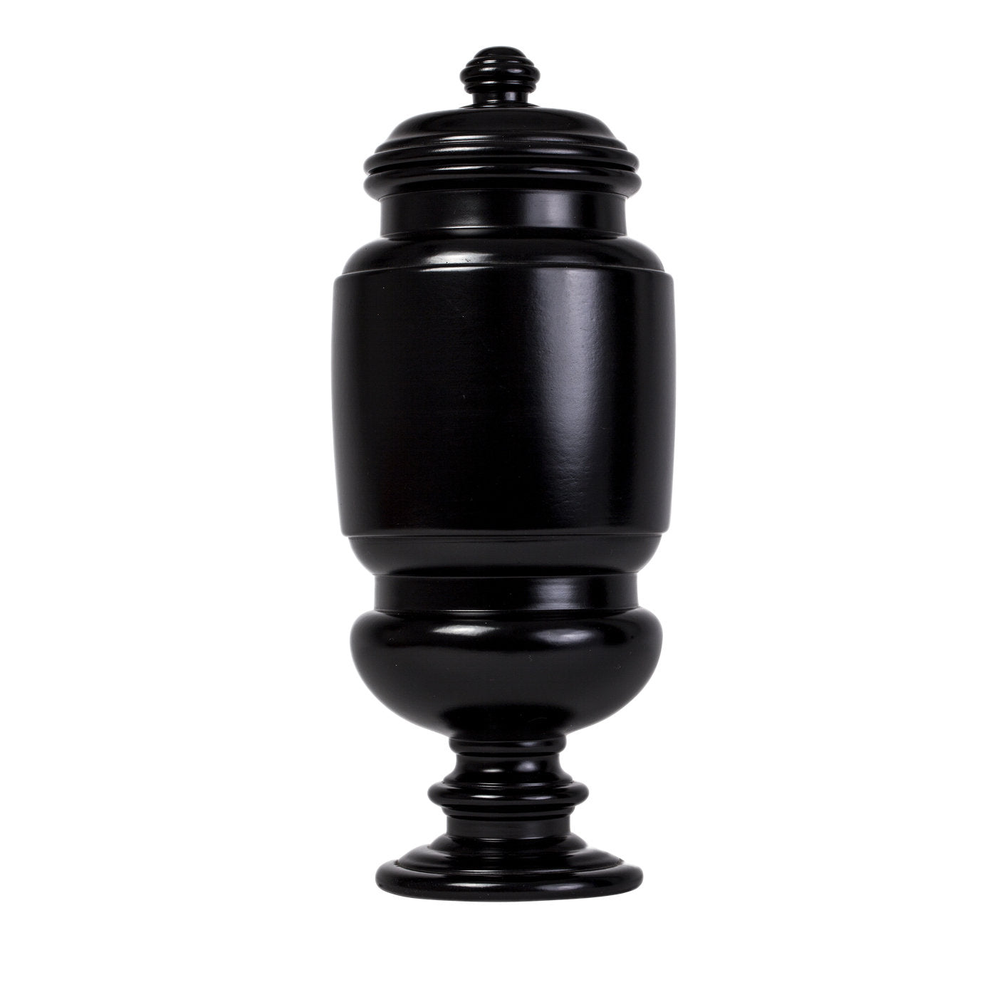 Kanopì 2 Black Vase with Lid - Main view