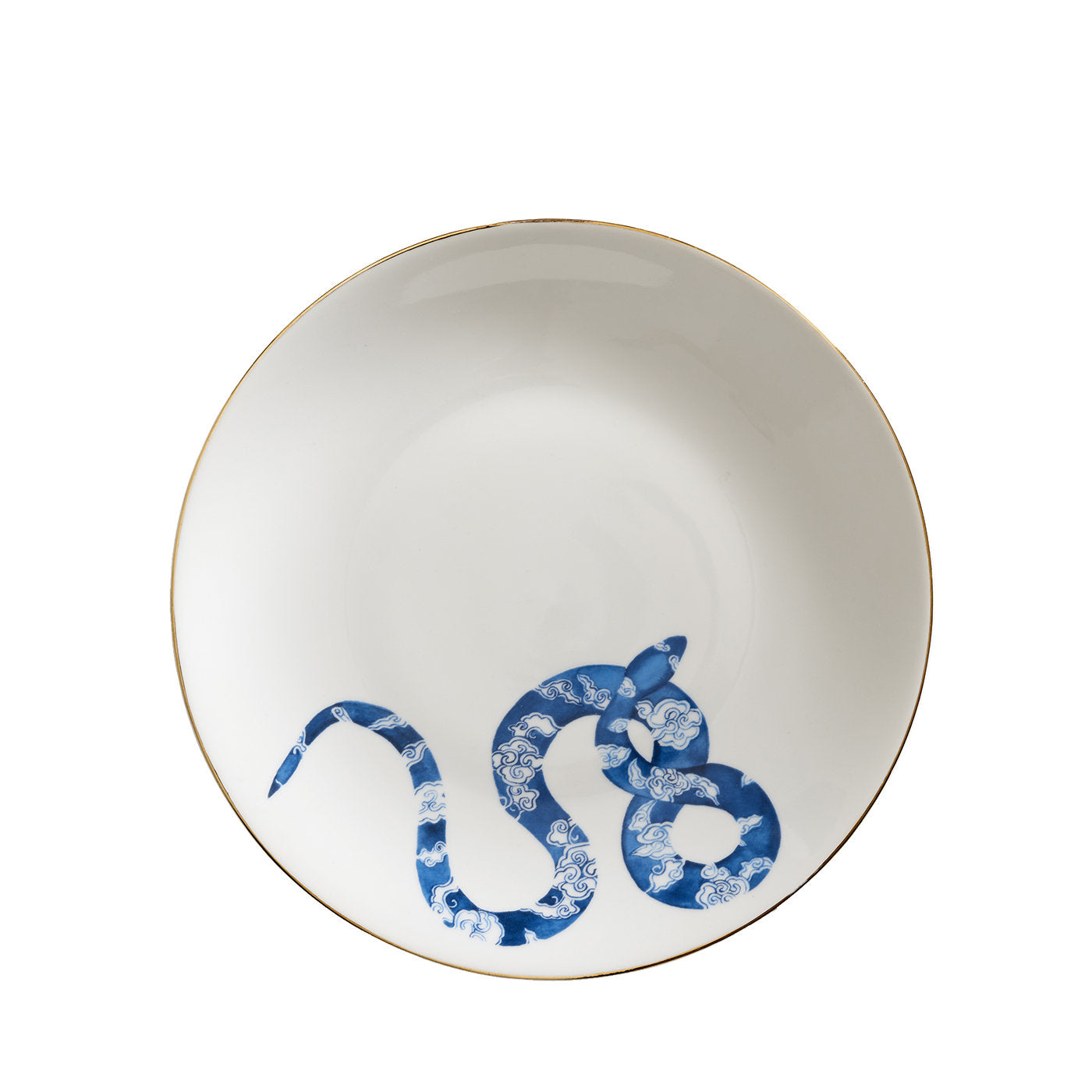 Ensemble de trois plats en porcelaine représentant un serpent japonais - Vue alternative 1
