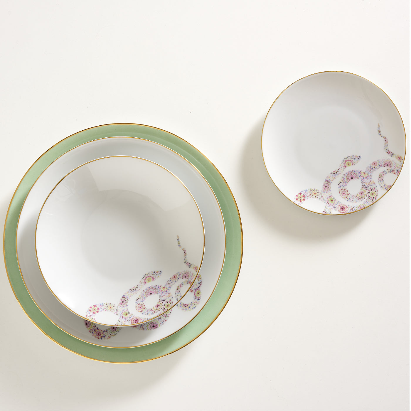 Mint Green Porcelain Set of 4 Under-Plates - Alternative view 1
