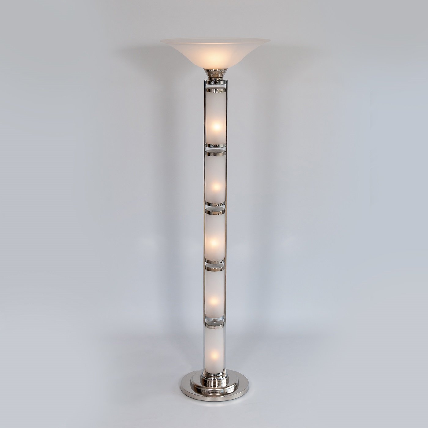 Italian Floor Lamp in Opaque glass and Chrome - Alternative view 3