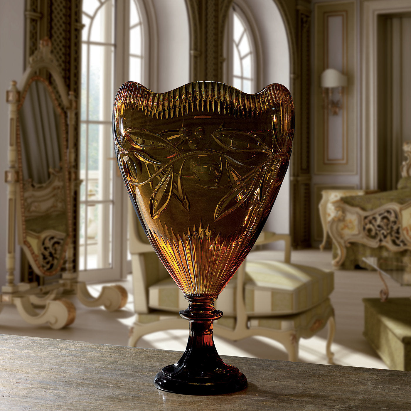Crystal Vase in Amber - Alternative view 1