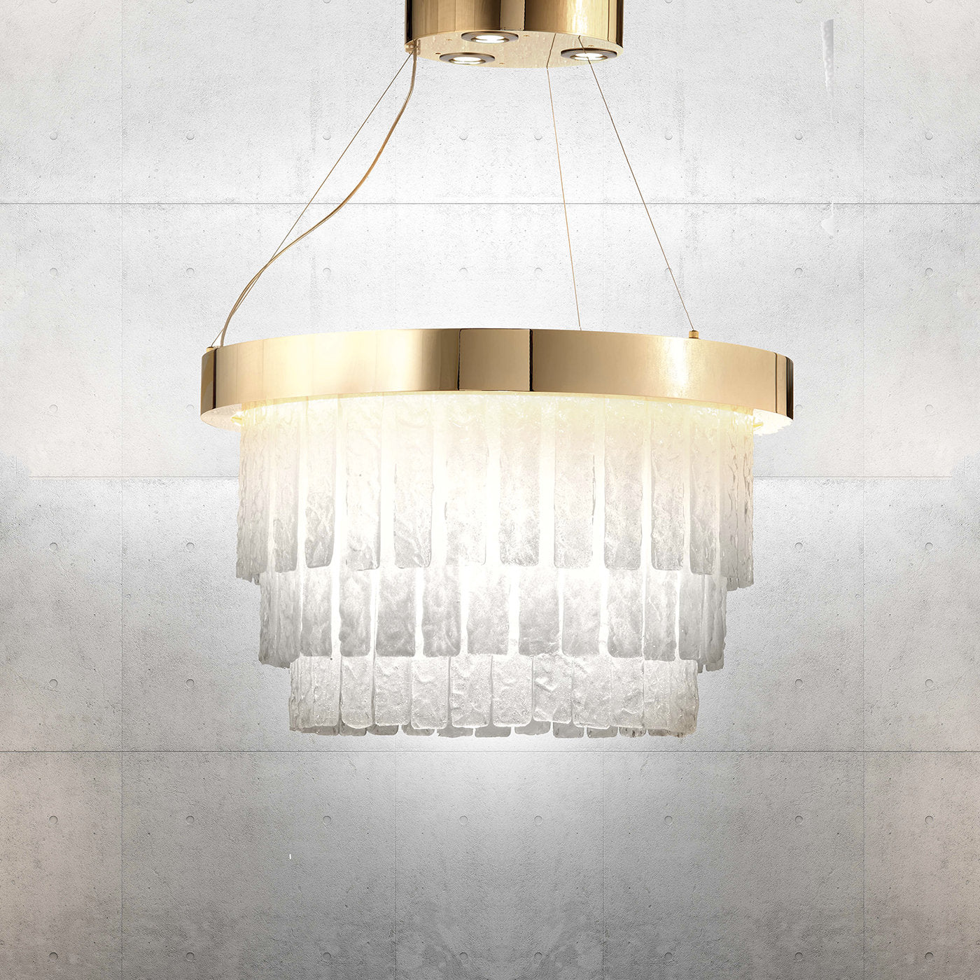 Ring Chandelier with Venetian Glass Rectangular Elements - Alternative view 1