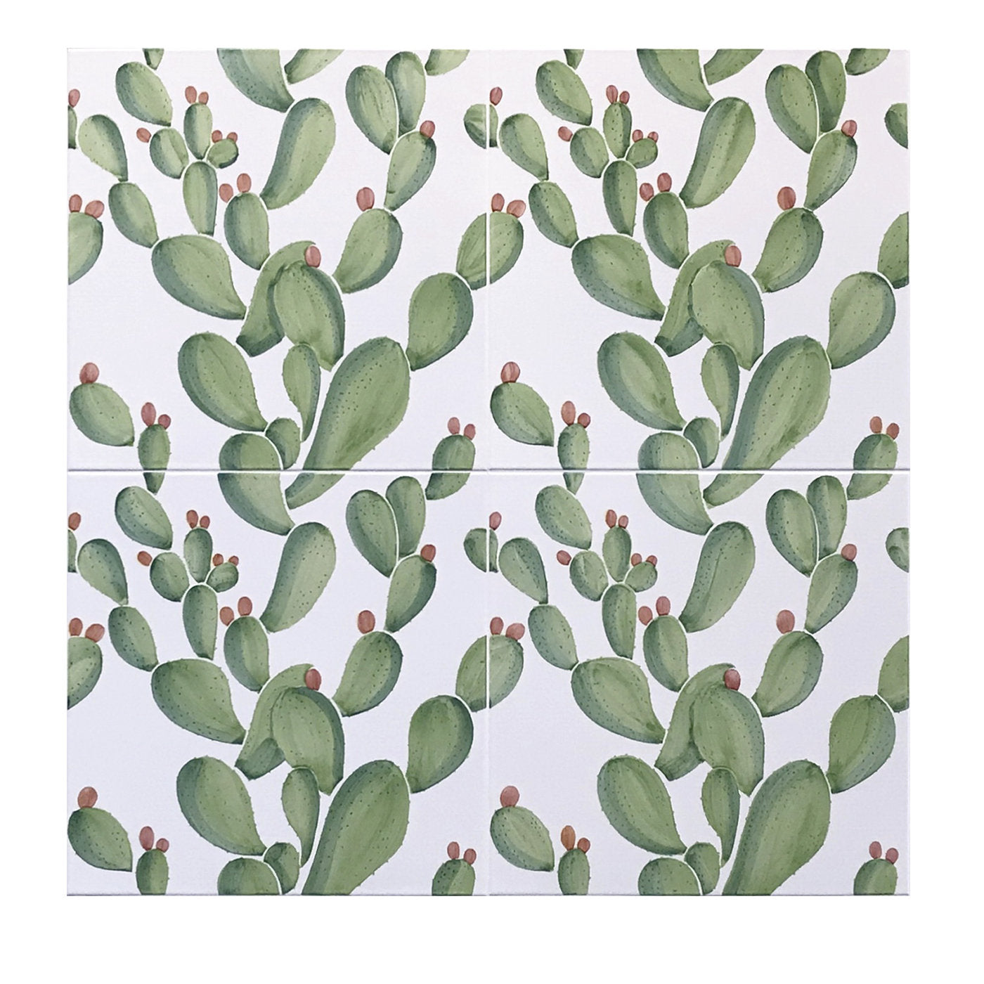 Set of 4 Tiles Verde Verticale Cactus - Alternative view 1