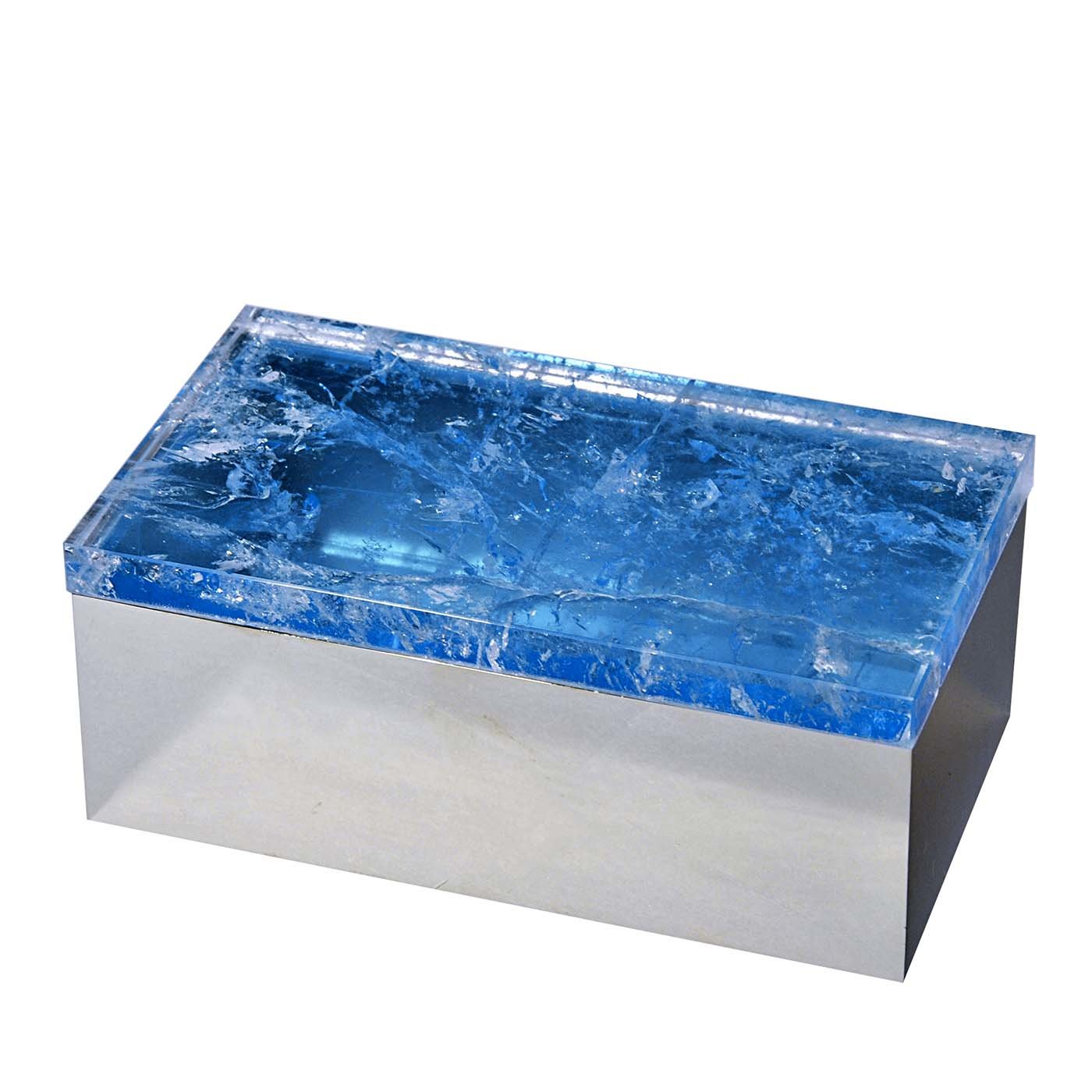 Caja de latón de cuarzo azul claro - Vista principal