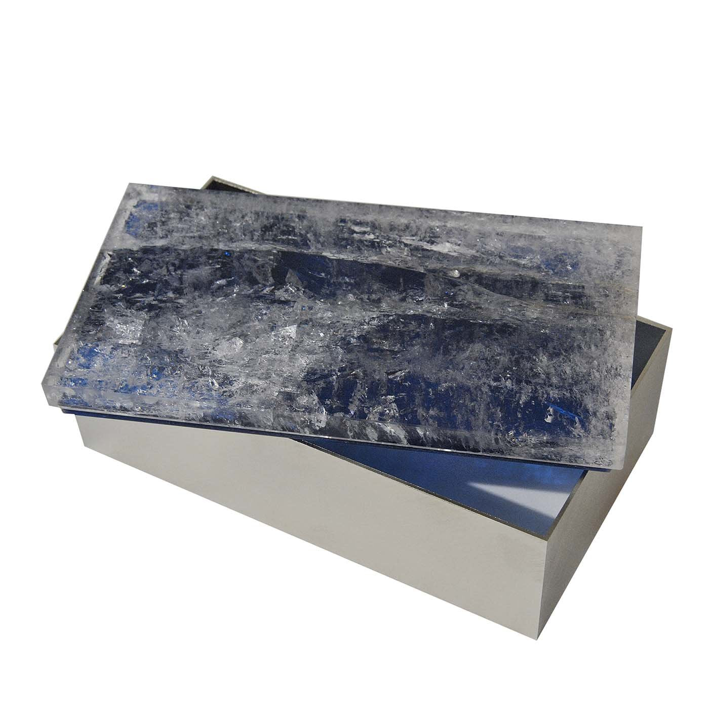 Caja de latón de cuarzo azul - Vista principal