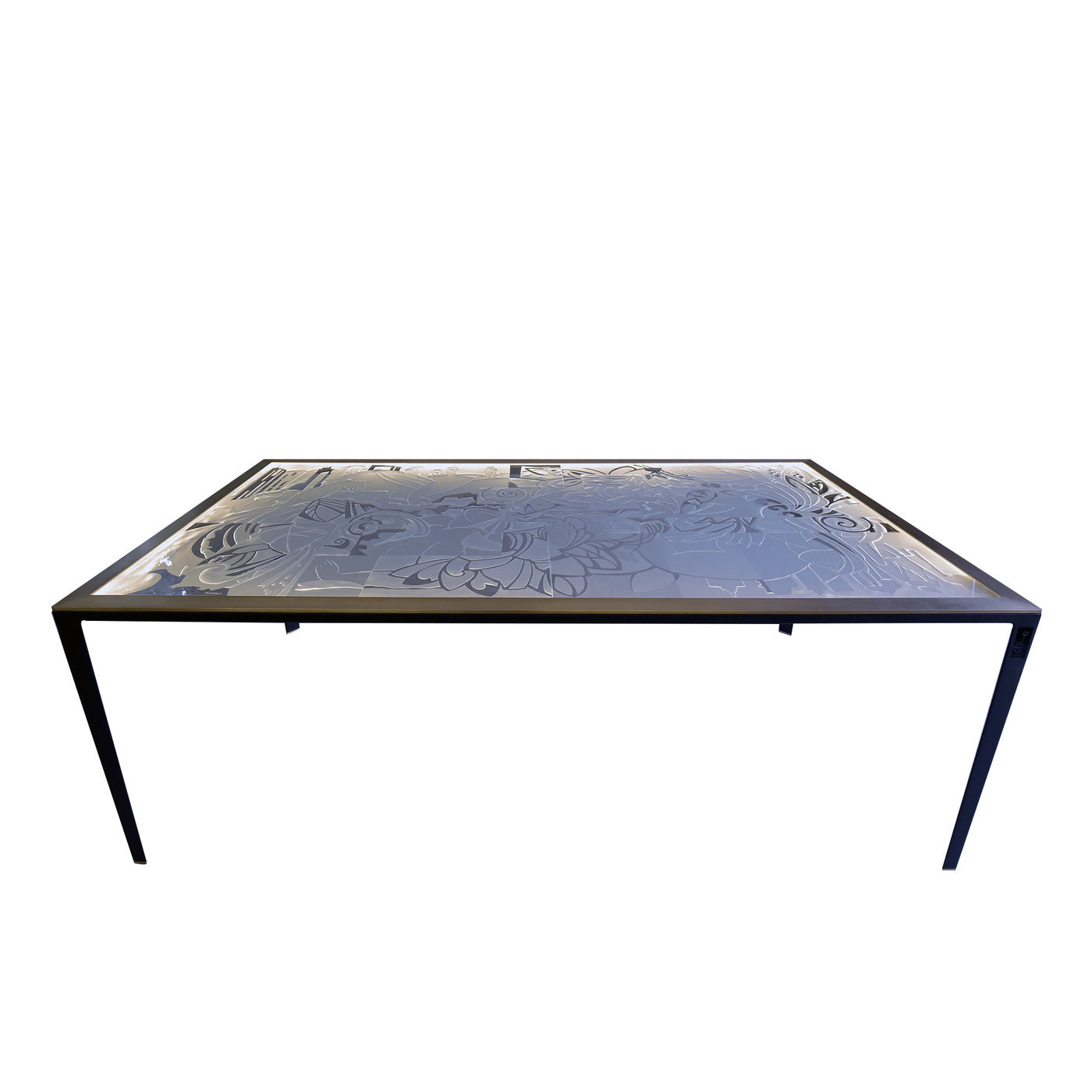 Iron and Glass Black Table - Alternative view 2