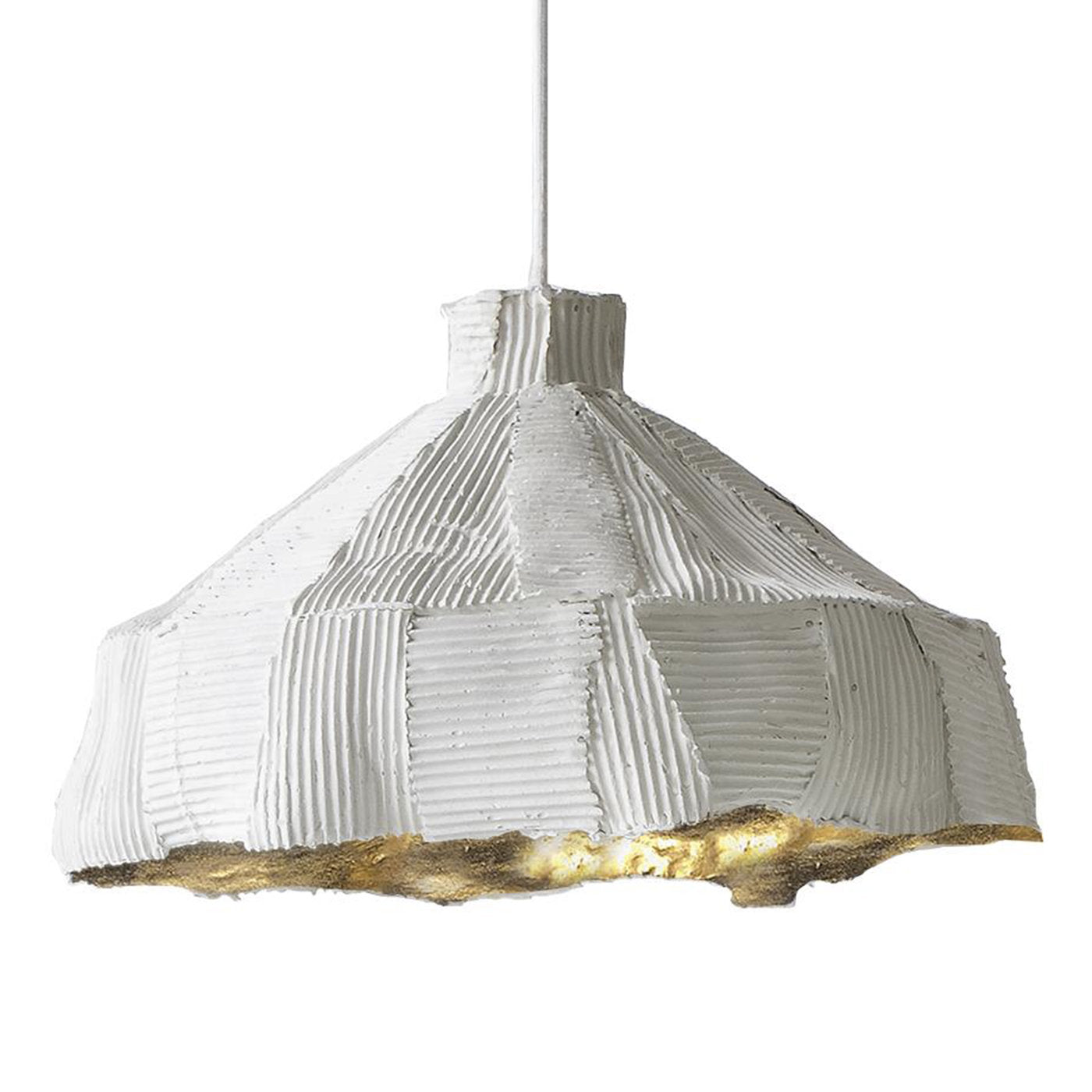 Anemone White and Gold Lamp