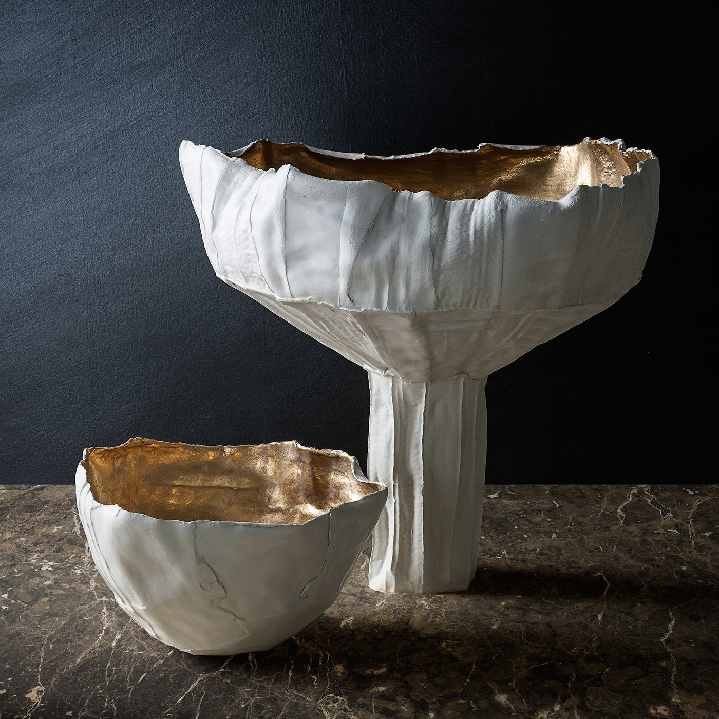 Cartocci Liscia White and Gold Bowl - Alternative view 1