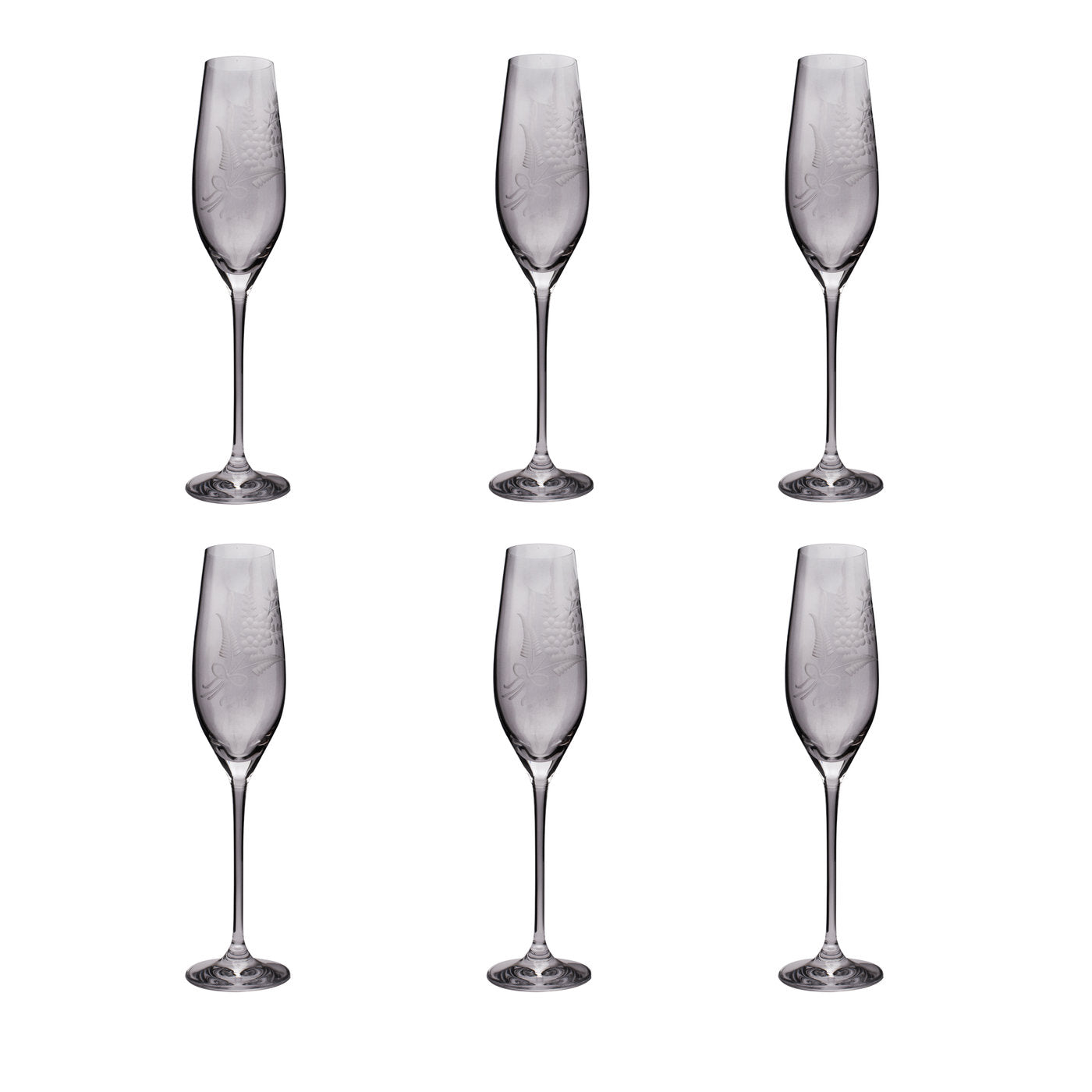 Set of 6 Champagne Flutes with Quote - Alternative view 1