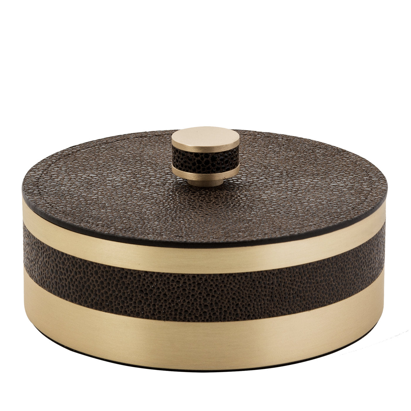 Saturno Brown Large Round Box with Lid - Main view