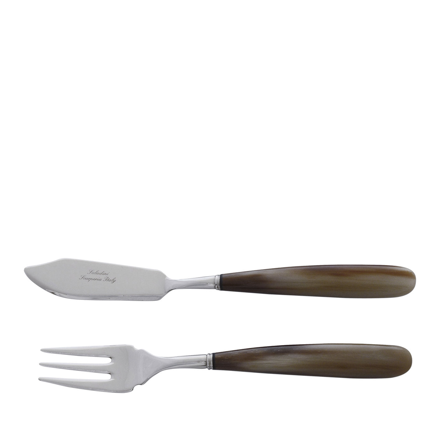 Set of Six Dark Fish Fork and Knife  - Main view