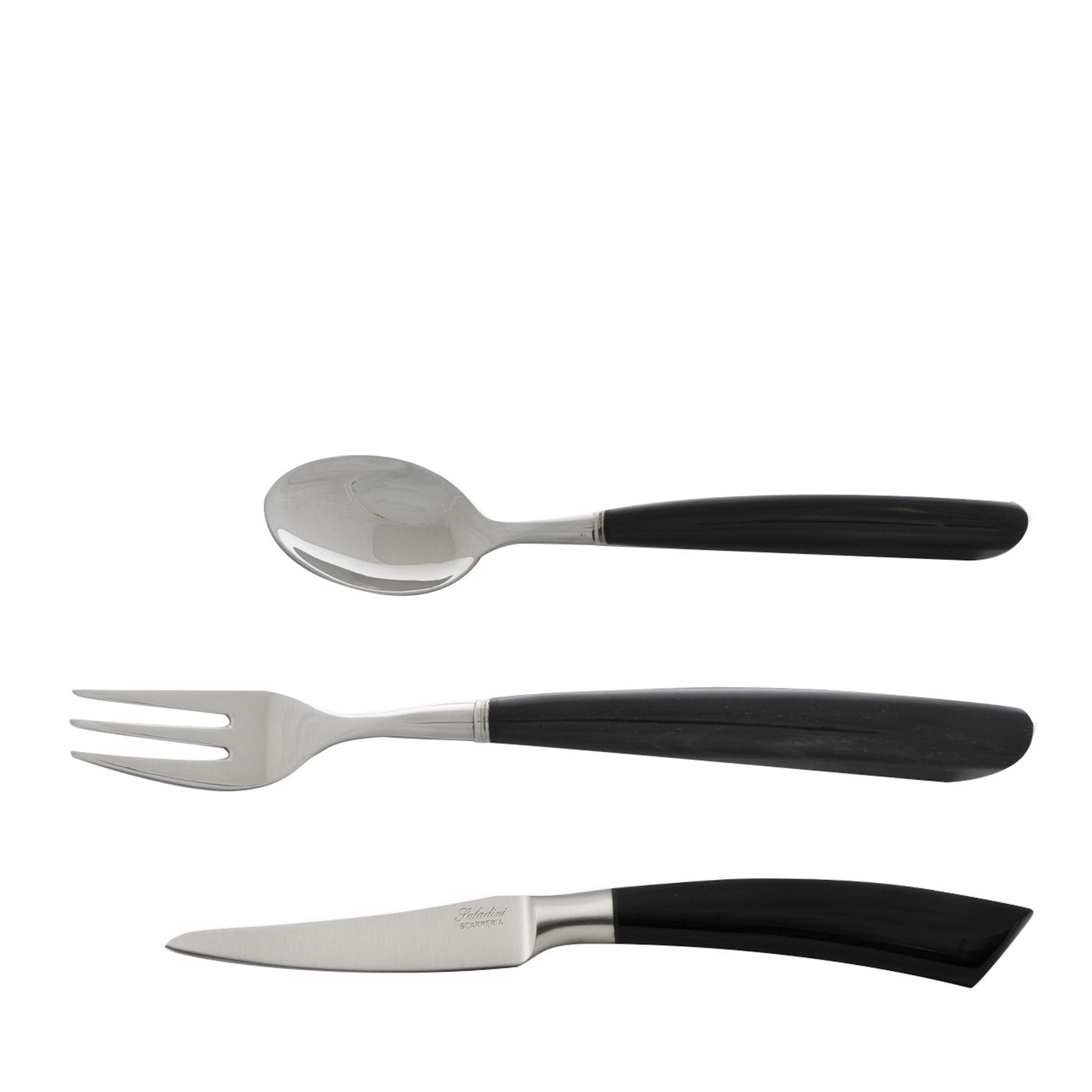 Set of Six of Fork, Knife, and Spoon for Dessert in Horn - Main view