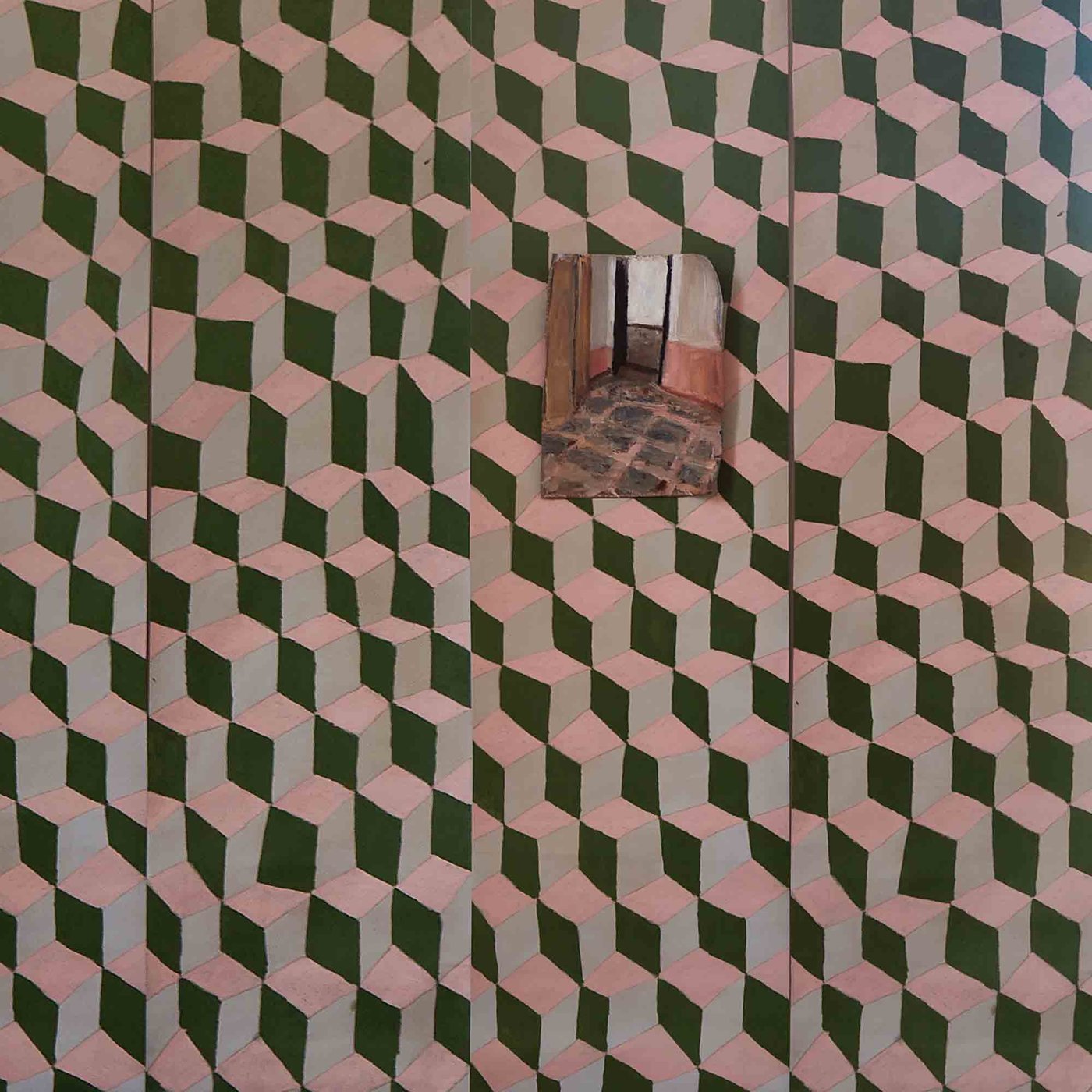 Pink and Green Geometrico Wallpaper - Alternative view 1