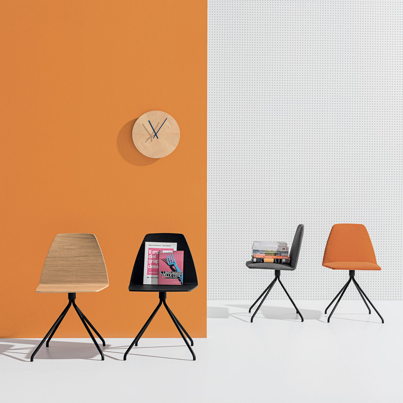 Sila Trestle Orange Upholstered Chair - Alternative view 2